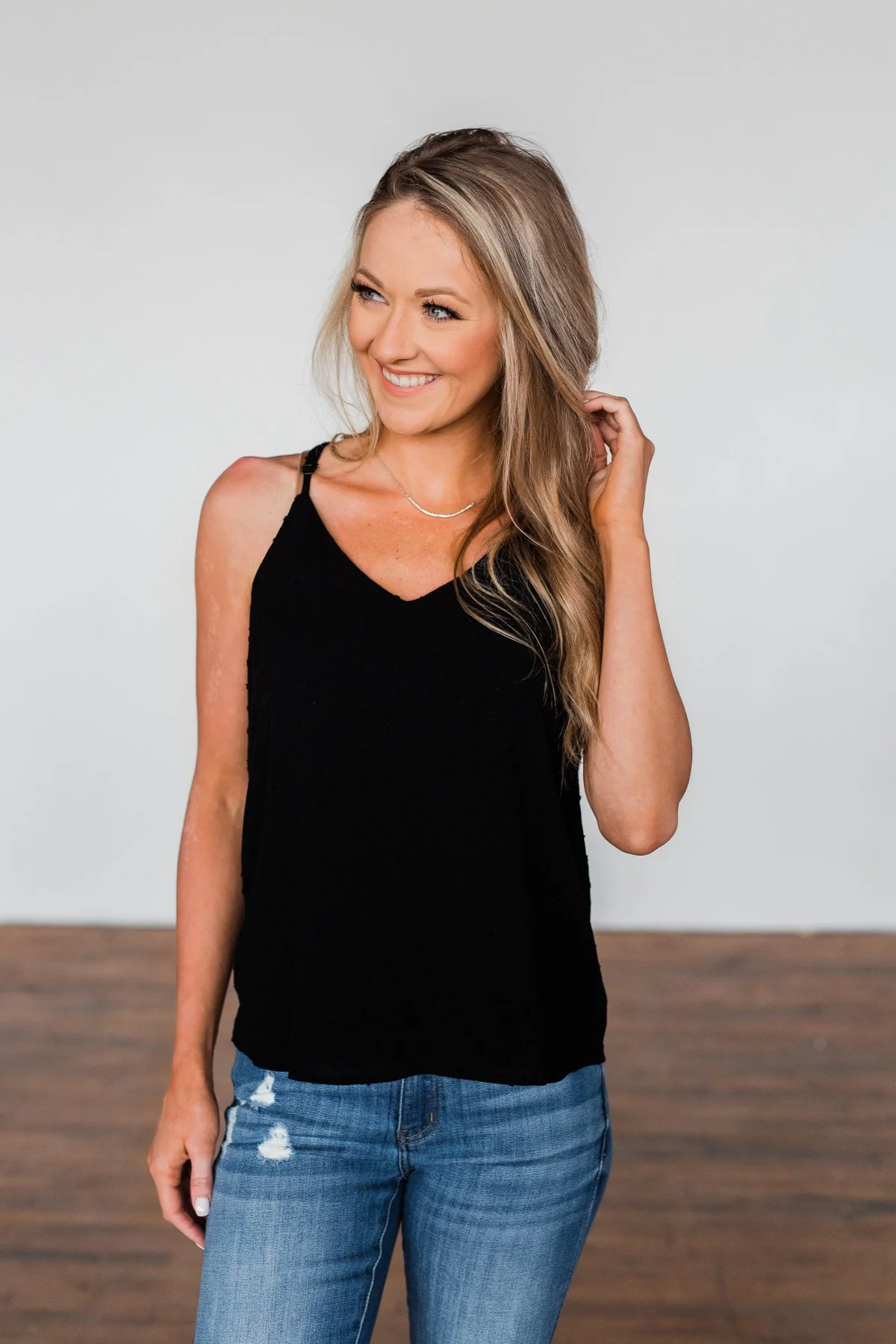 Make You Notice Me Racerback Tank Top- Black - Image 5