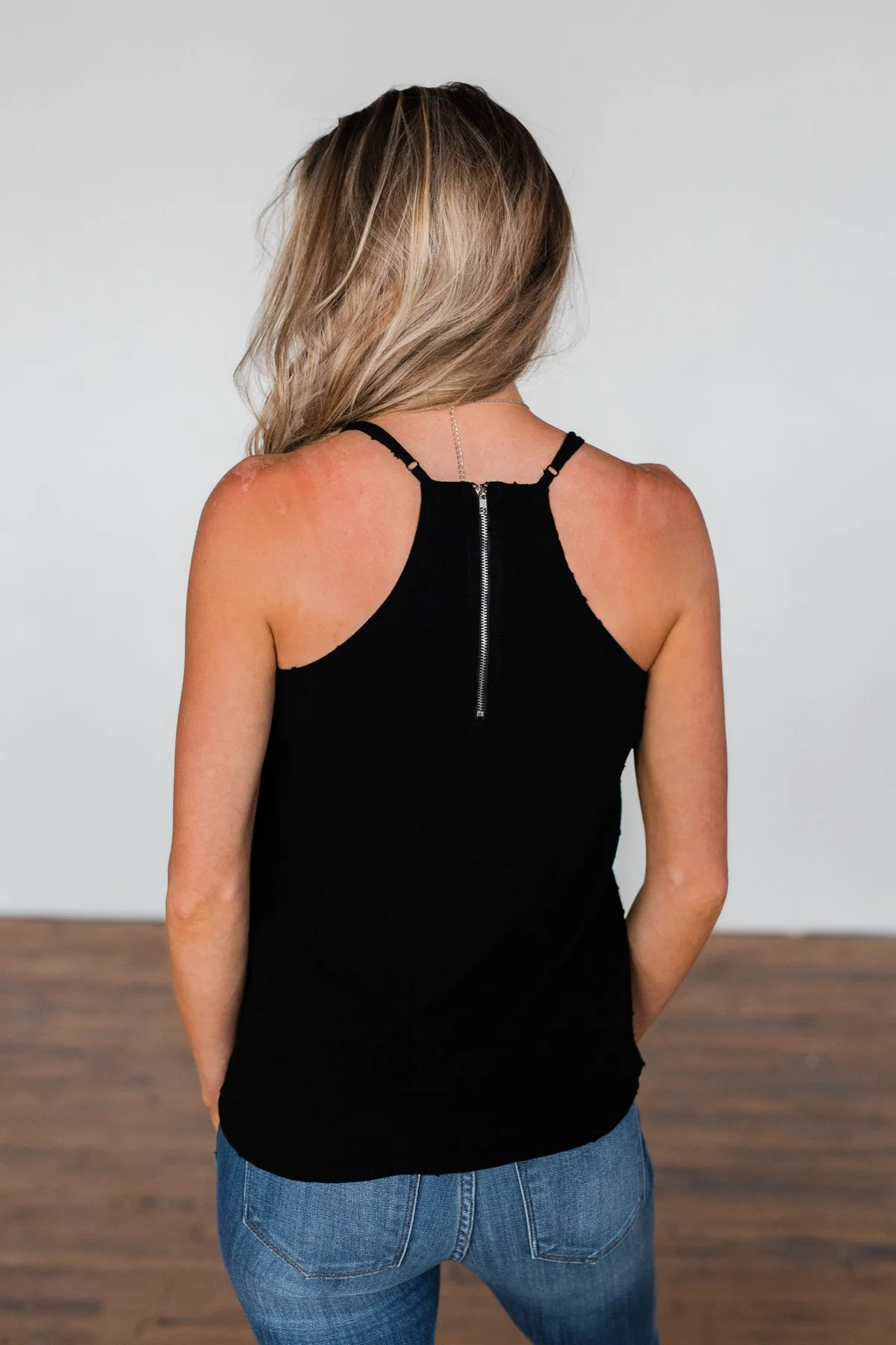 Make You Notice Me Racerback Tank Top- Black - Image 7