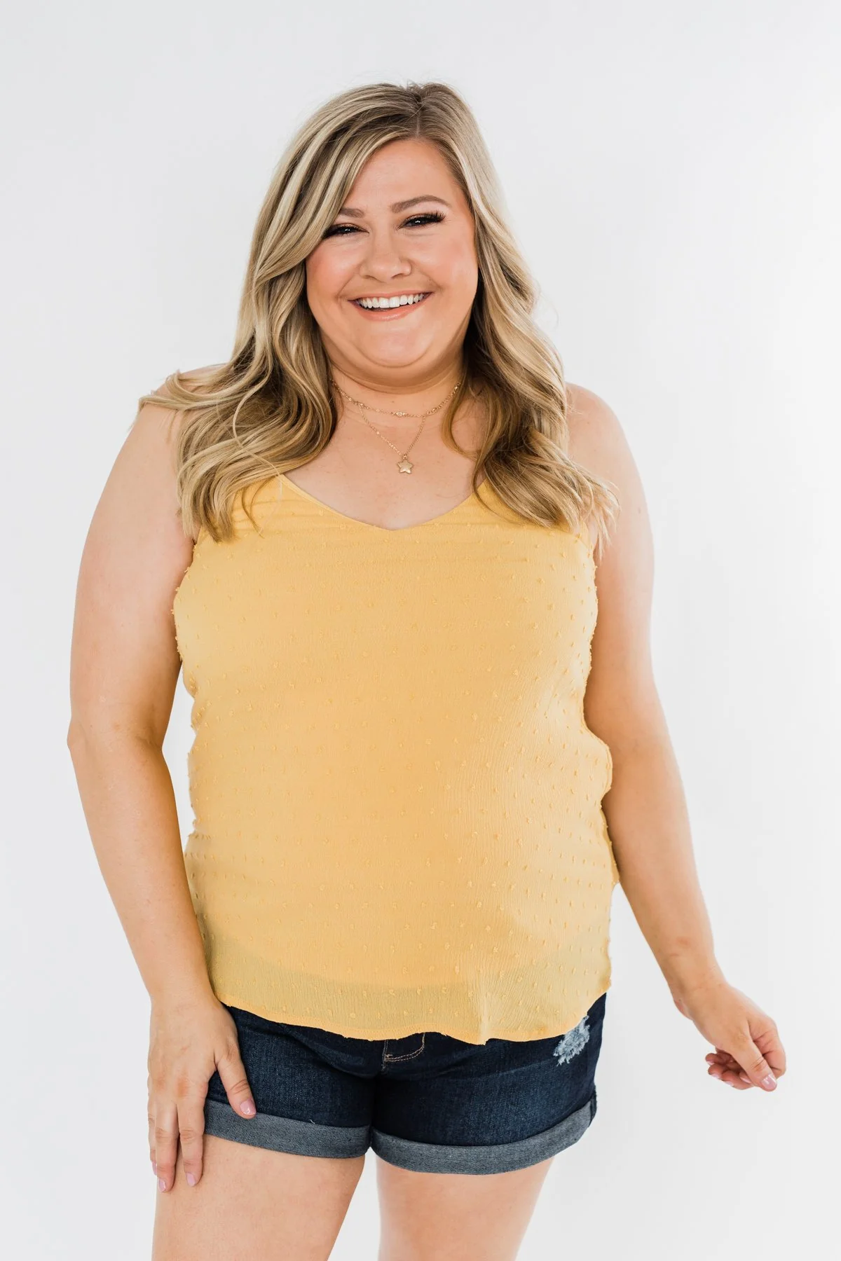 Make You Notice Me Racerback Tank Top- Golden Yellow - Image 3