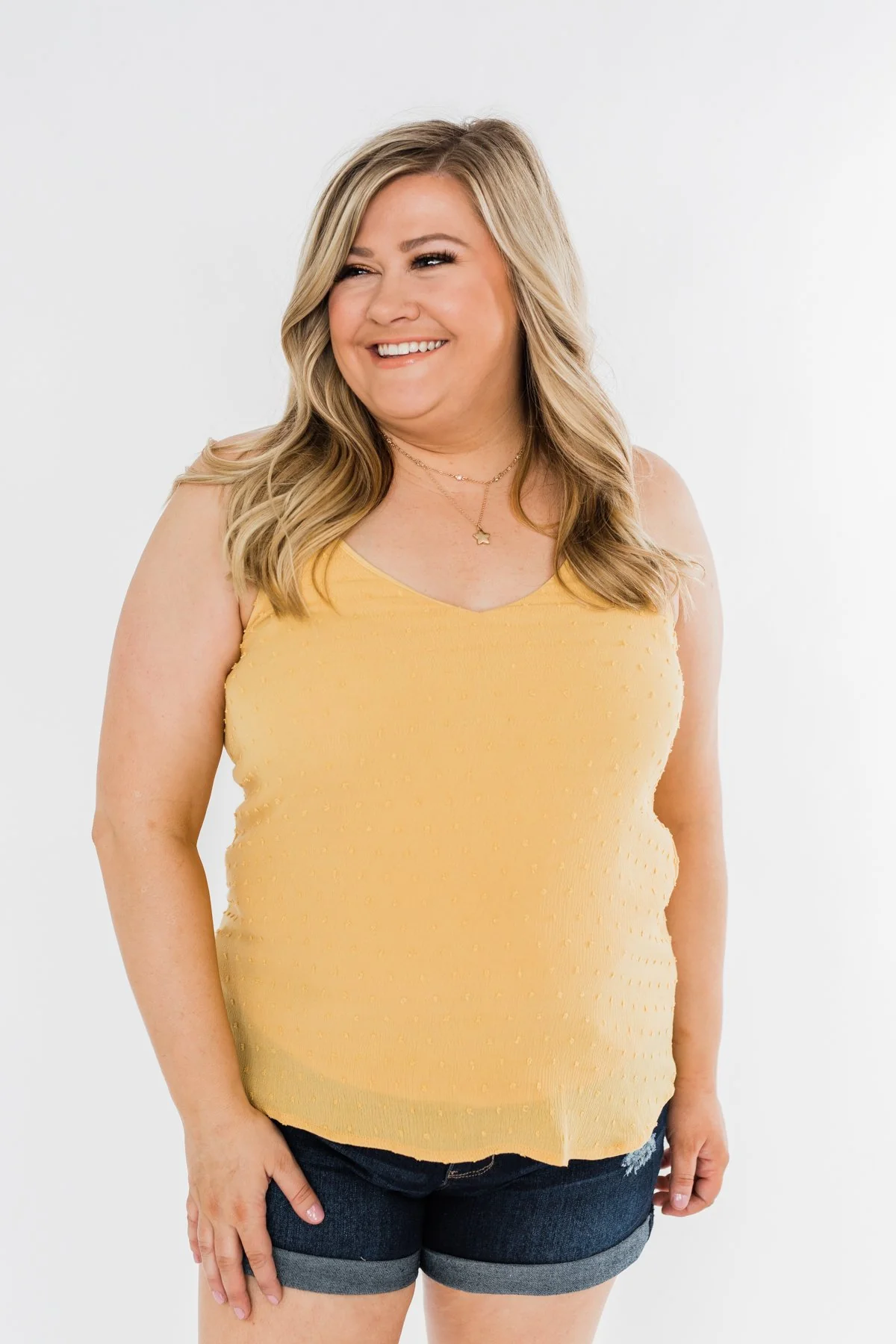 Make You Notice Me Racerback Tank Top- Golden Yellow - Image 5
