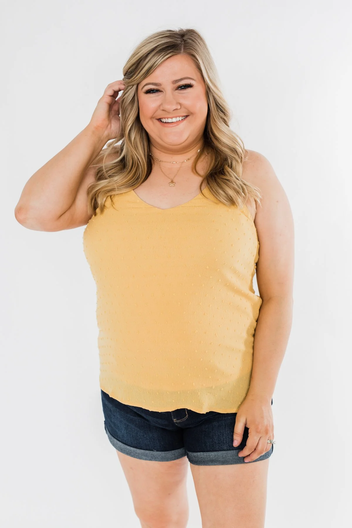 Make You Notice Me Racerback Tank Top- Golden Yellow - Image 7