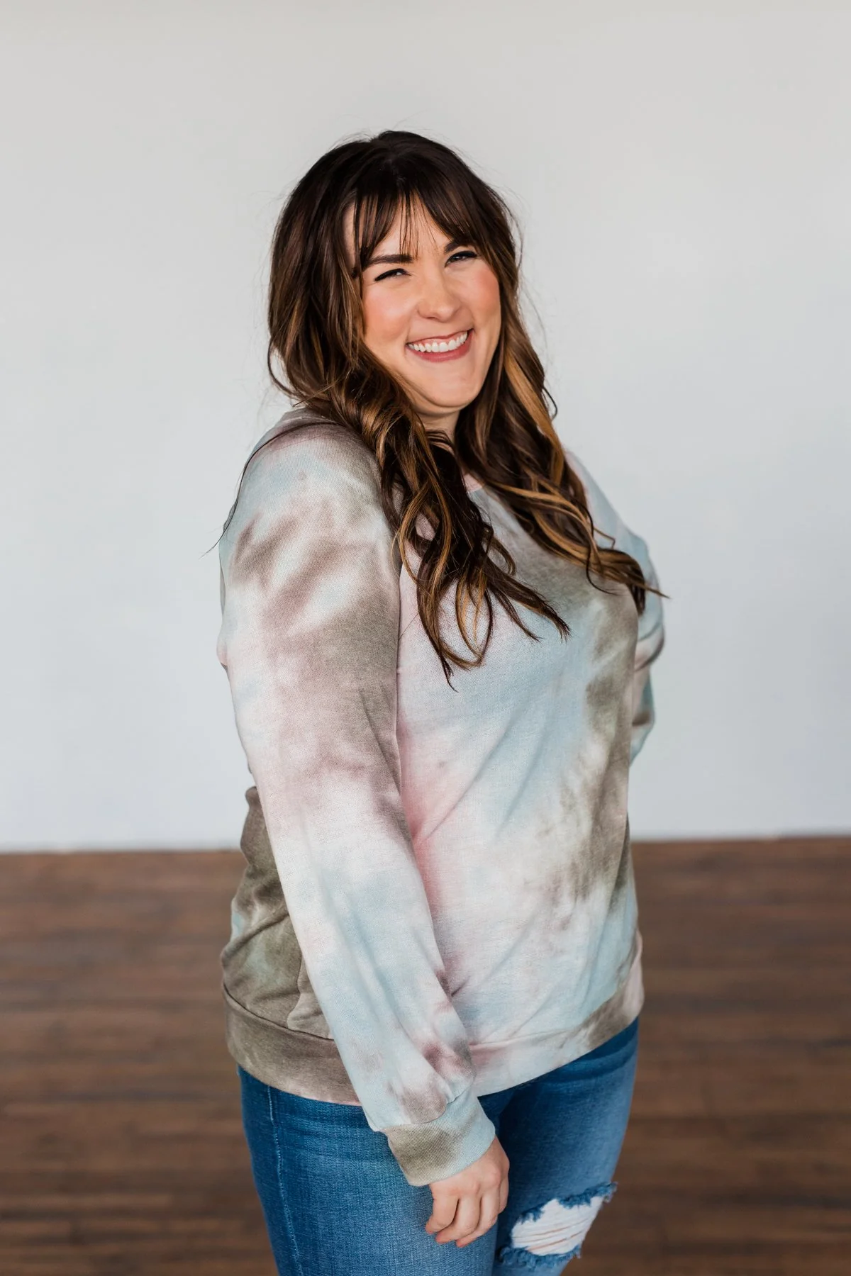 Make Your Dreams Happen Tie Dye Top- Olive, Pink, & Blue - Image 7