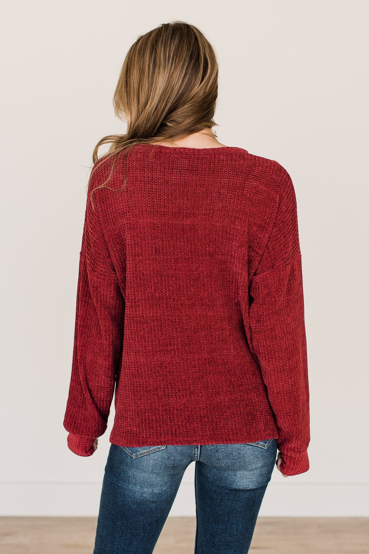 Make Your Move Knit Sweater- Burgundy - Image 7