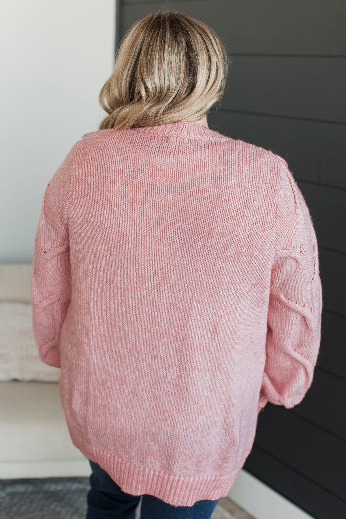 Make Your Own Path Knit Cardigan- Pink - Image 8