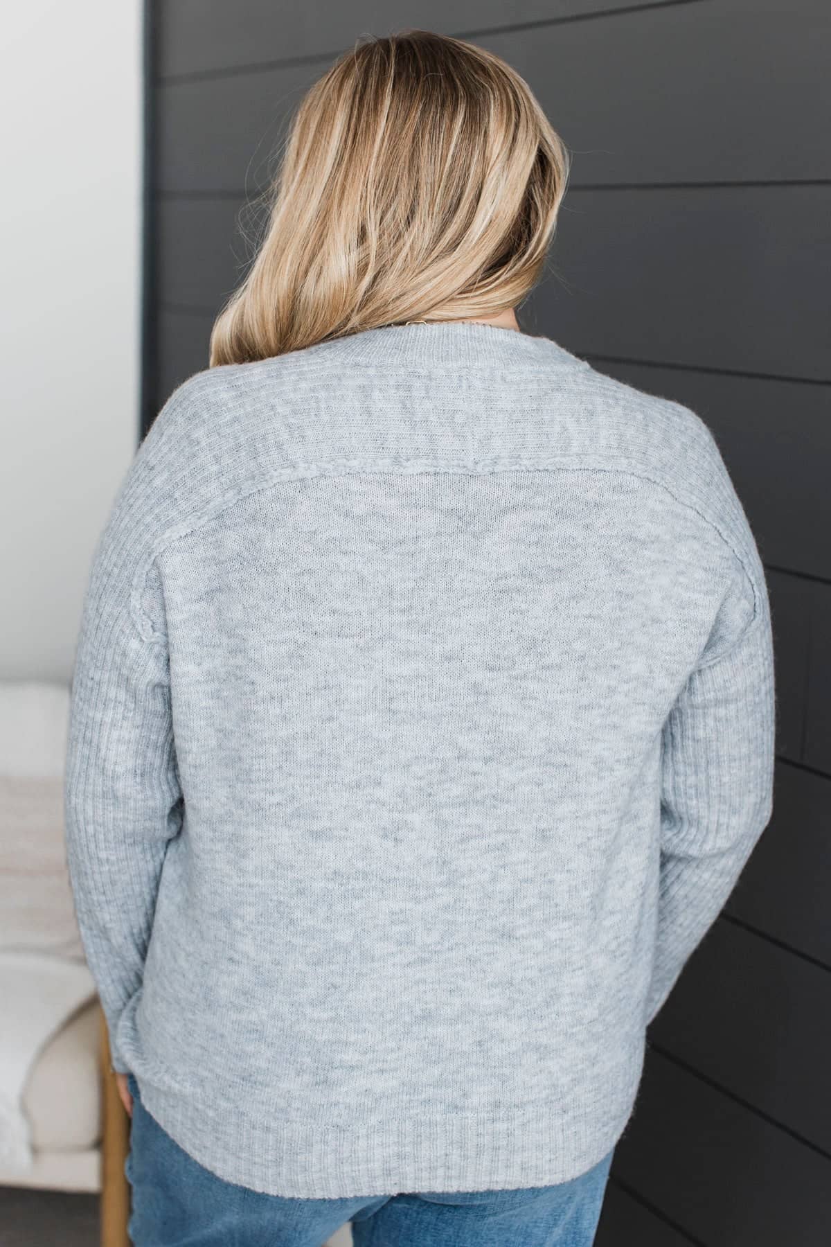 Makes My Heart Sing Knit Sweater- Heather Grey - Image 8