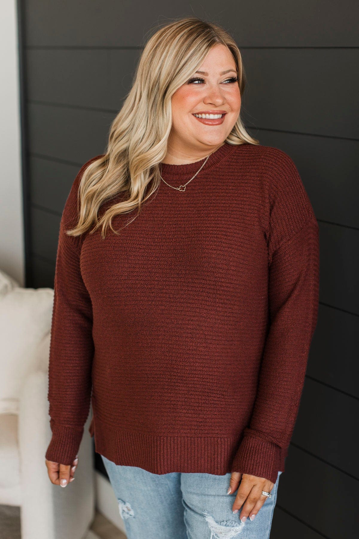 Makes Sense Knit Sweater- Copper - Image 4