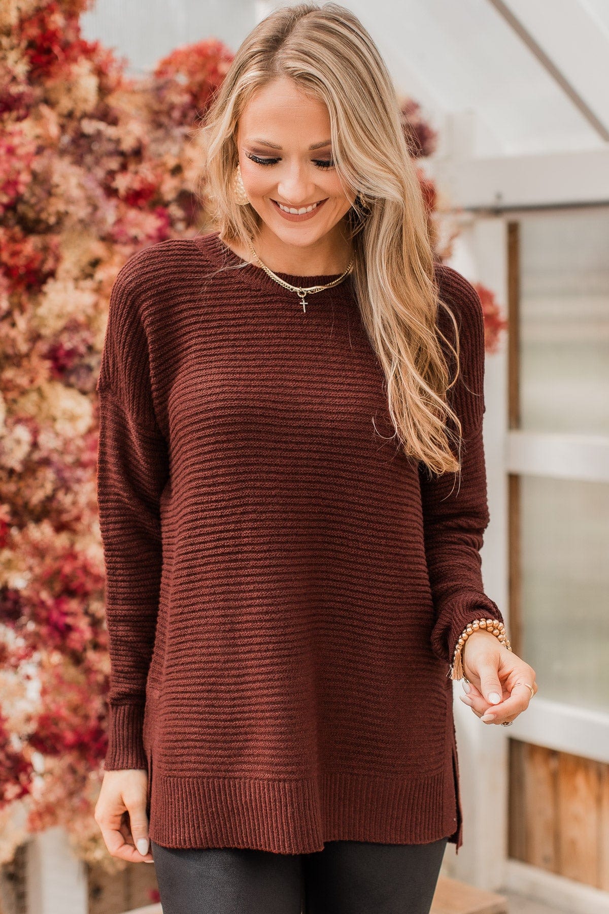 Makes Sense Knit Sweater- Copper - Image 5