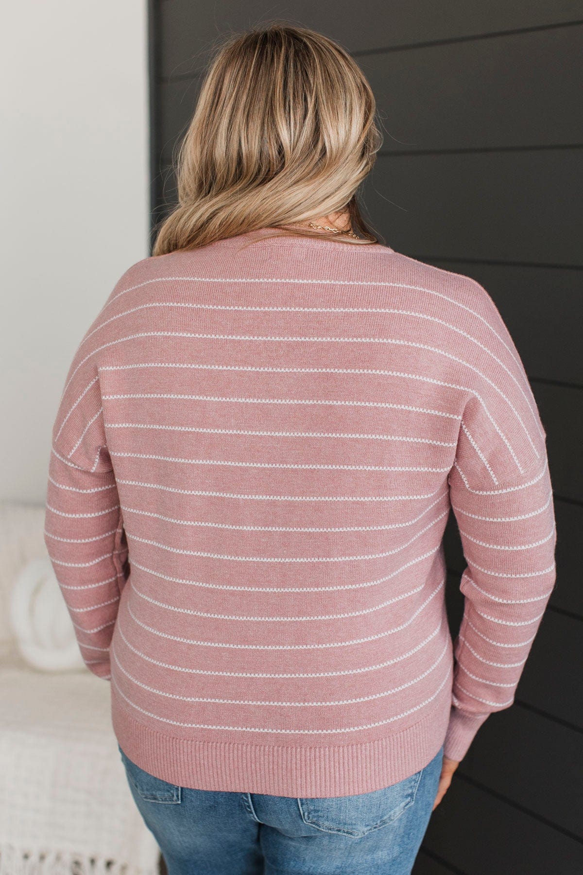 Making Grand Gestures Striped Sweater- Blush - Image 6