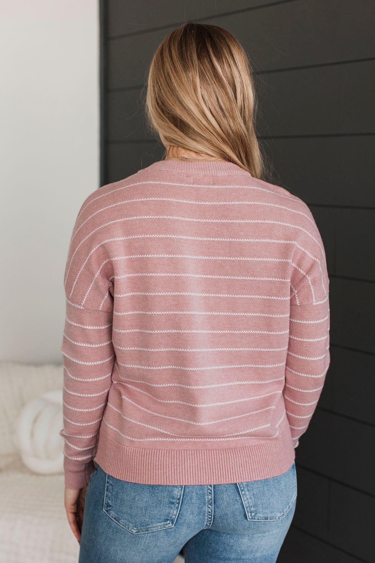 Making Grand Gestures Striped Sweater- Blush - Image 7