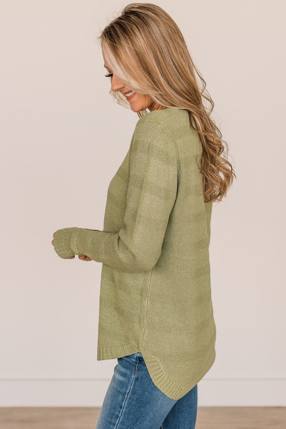 Making It Look Easy Knit Sweater- Sage - Image 6