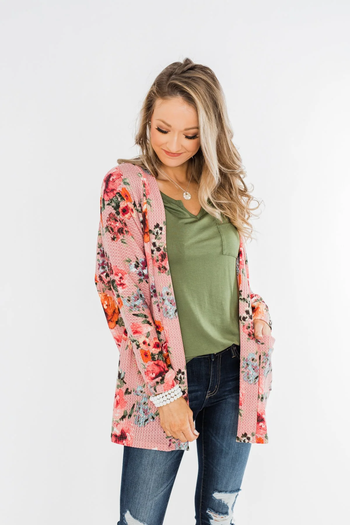 Making Promises Floral Cardigan- Dusty Rose - Image 6