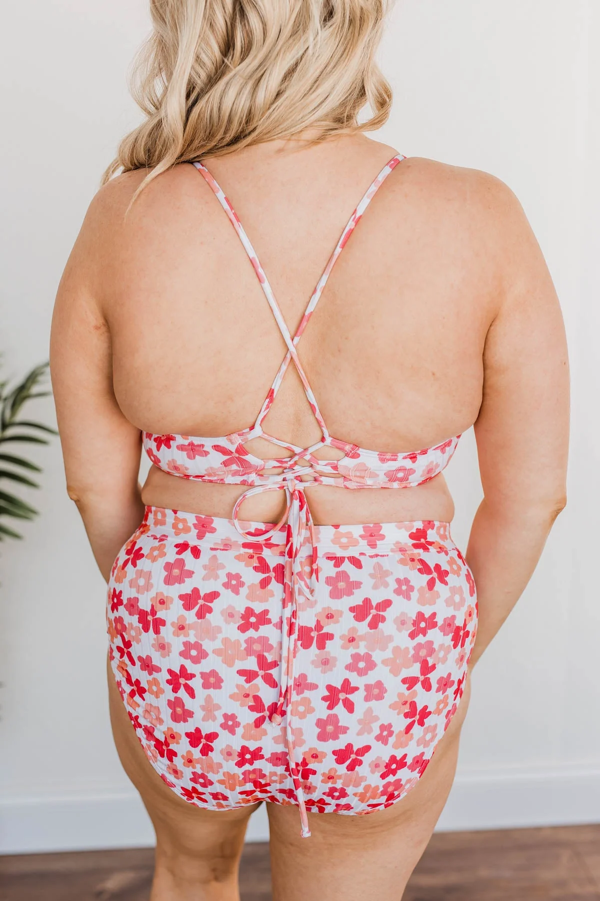 Making Waves High-Rise Swim Bottoms- Peach & Coral - Image 10