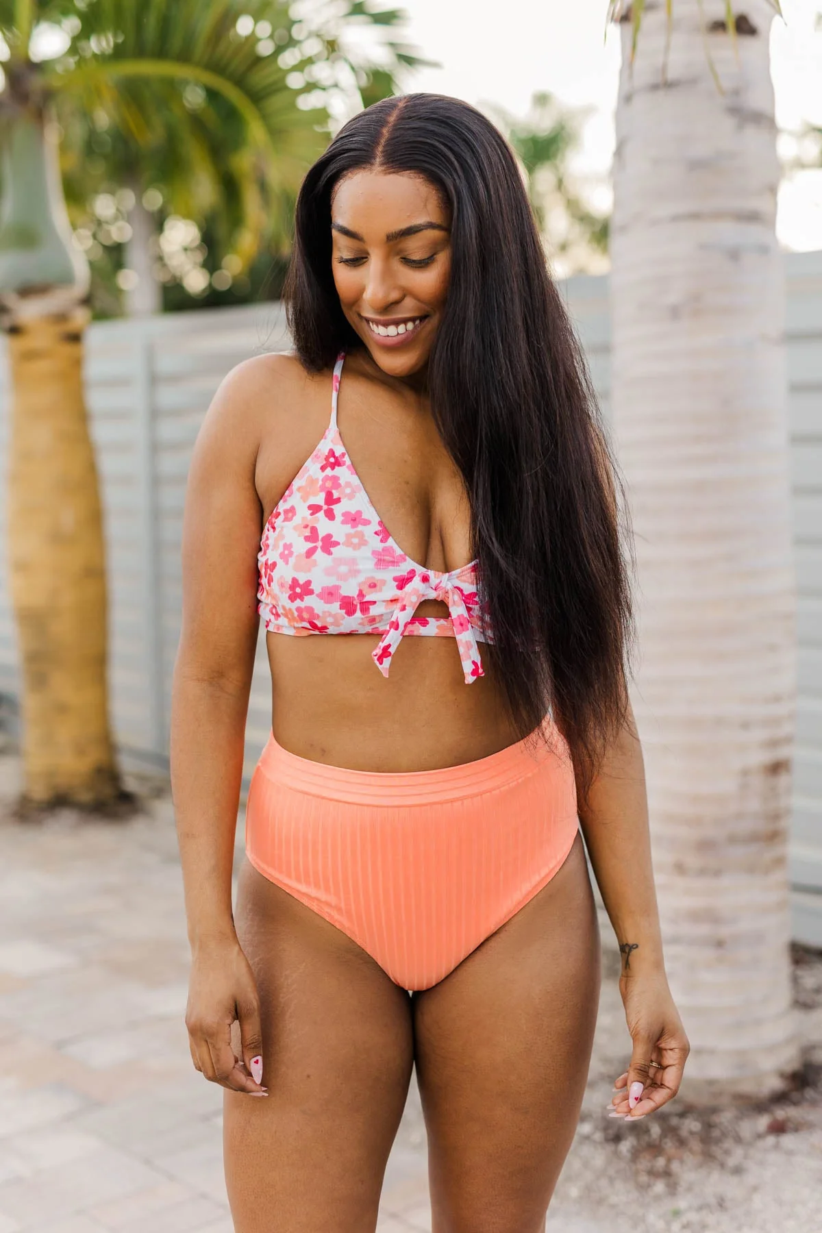 Making Waves High-Rise Swim Bottoms- Sherbert - Image 2