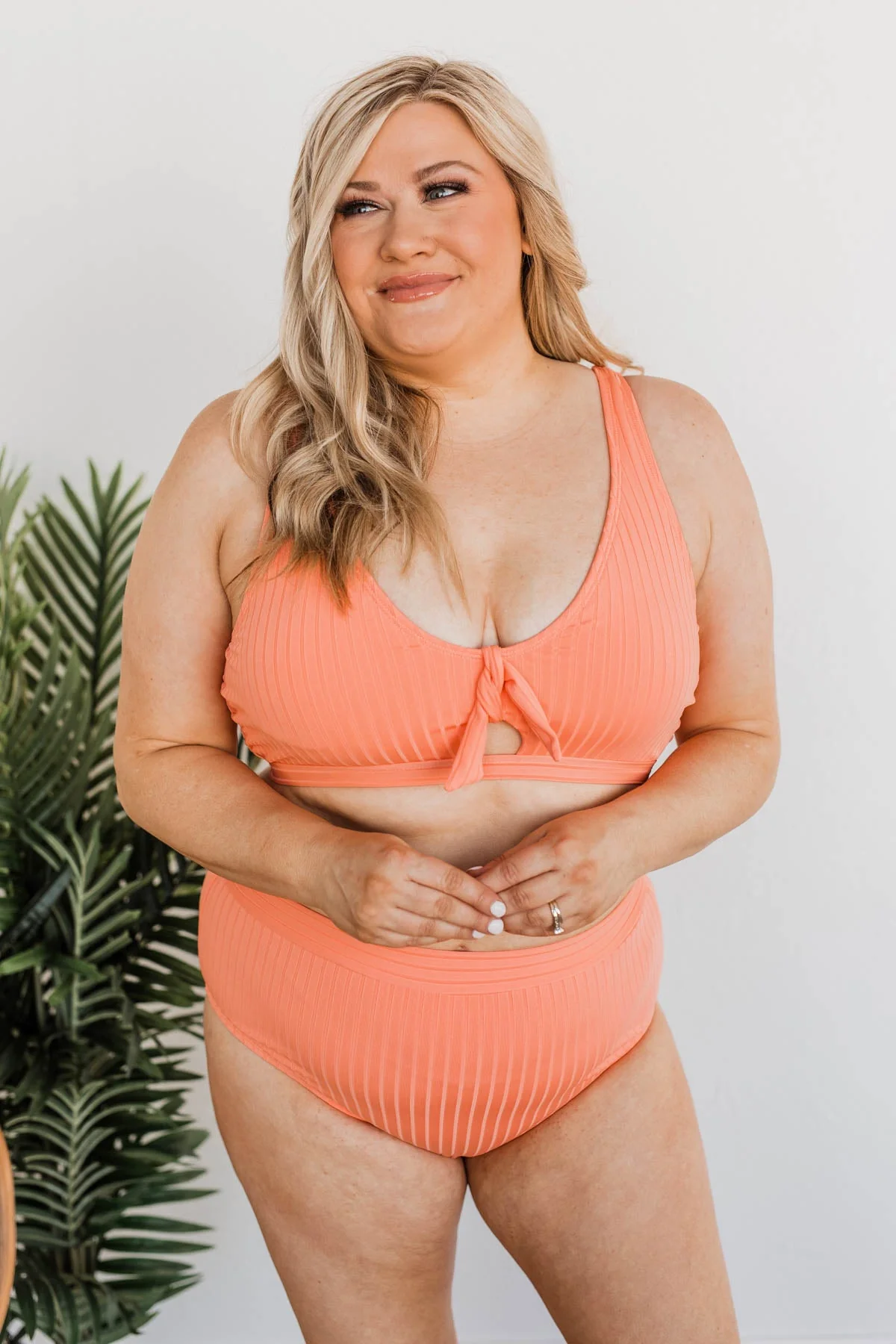 Making Waves High-Rise Swim Bottoms- Sherbert - Image 4