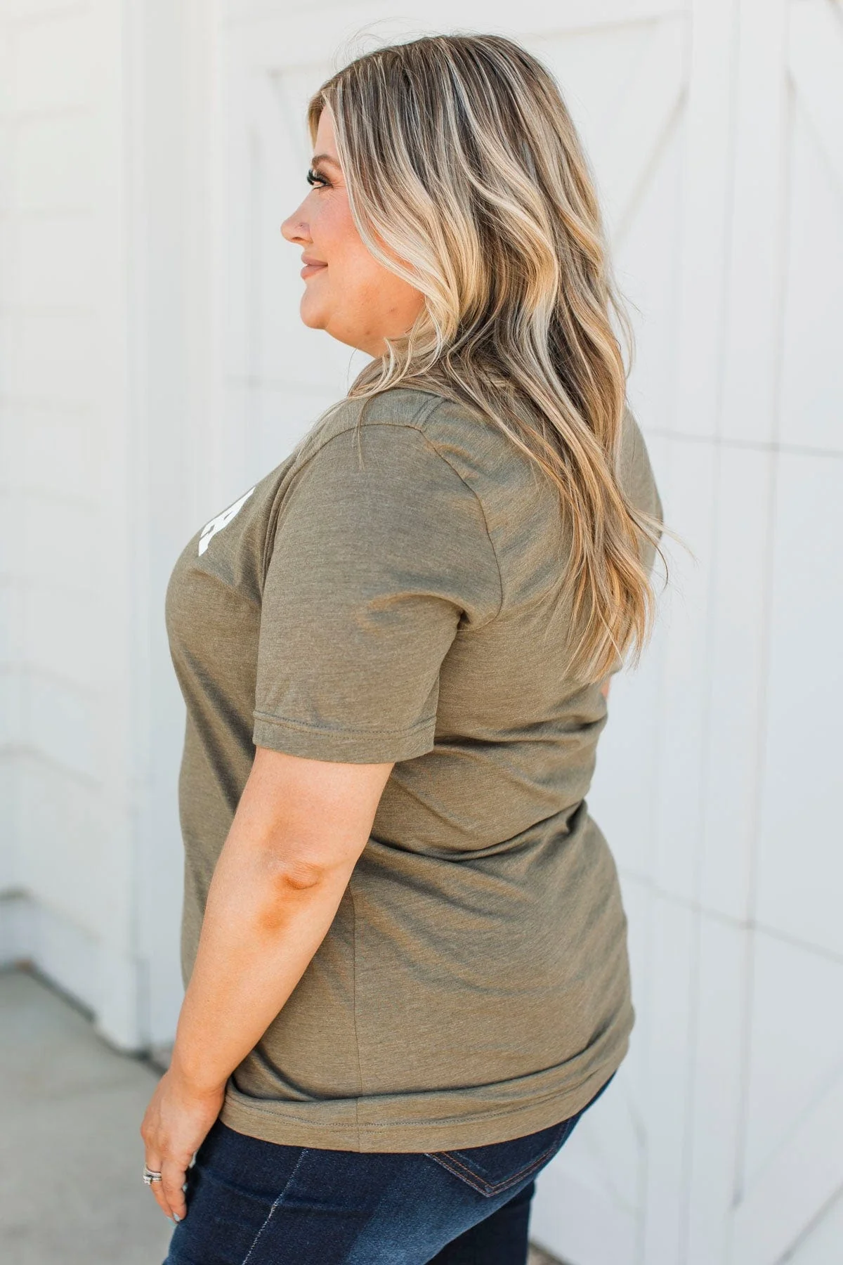 "Mama" Graphic Tee- Olive - Image 6