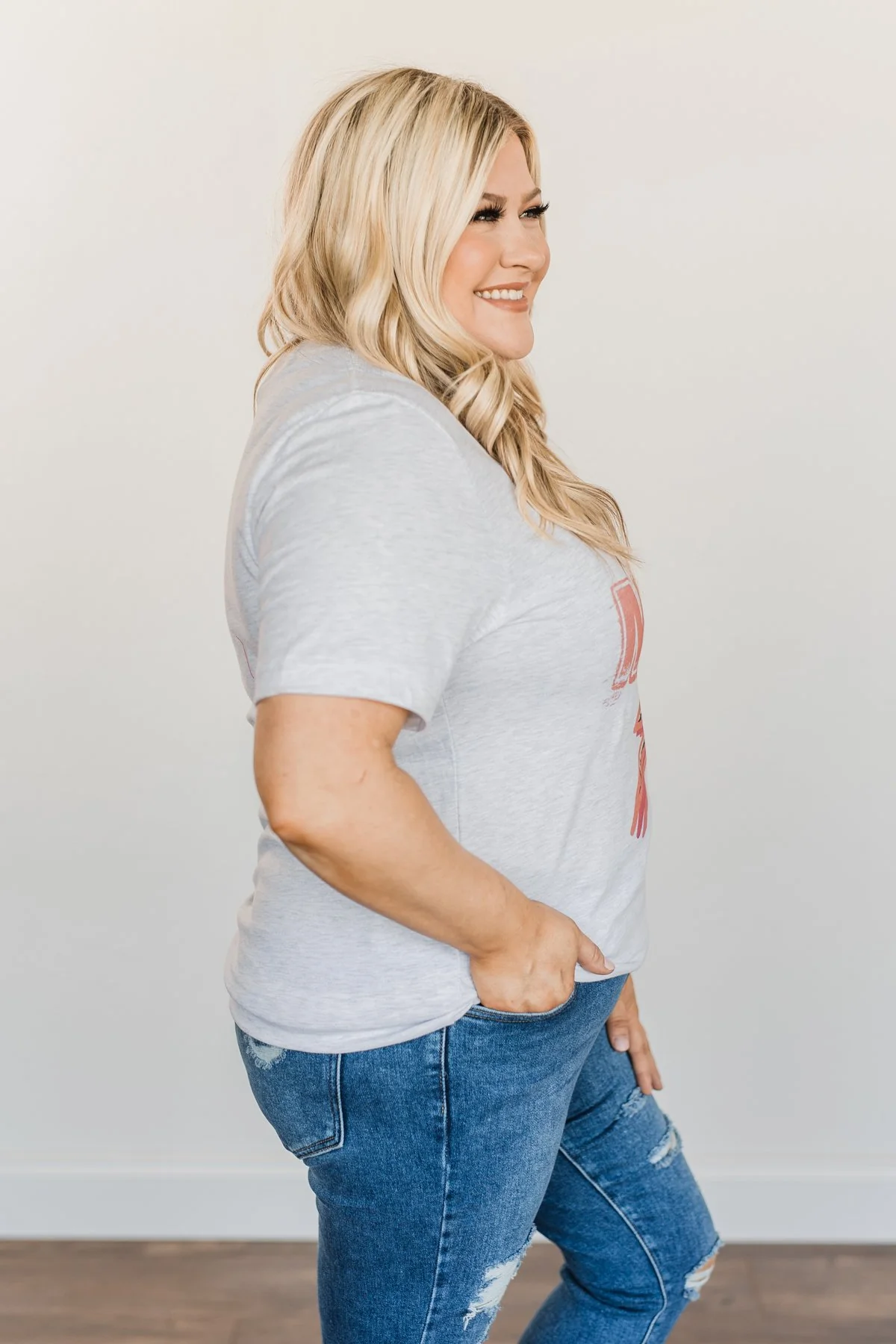 "Mama" Leopard Lightning Bolt Graphic Tee- Heather Grey - Image 8