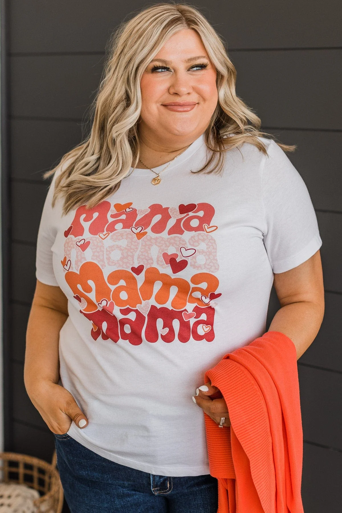 "Mama" Love Graphic Tee- White - Image 4