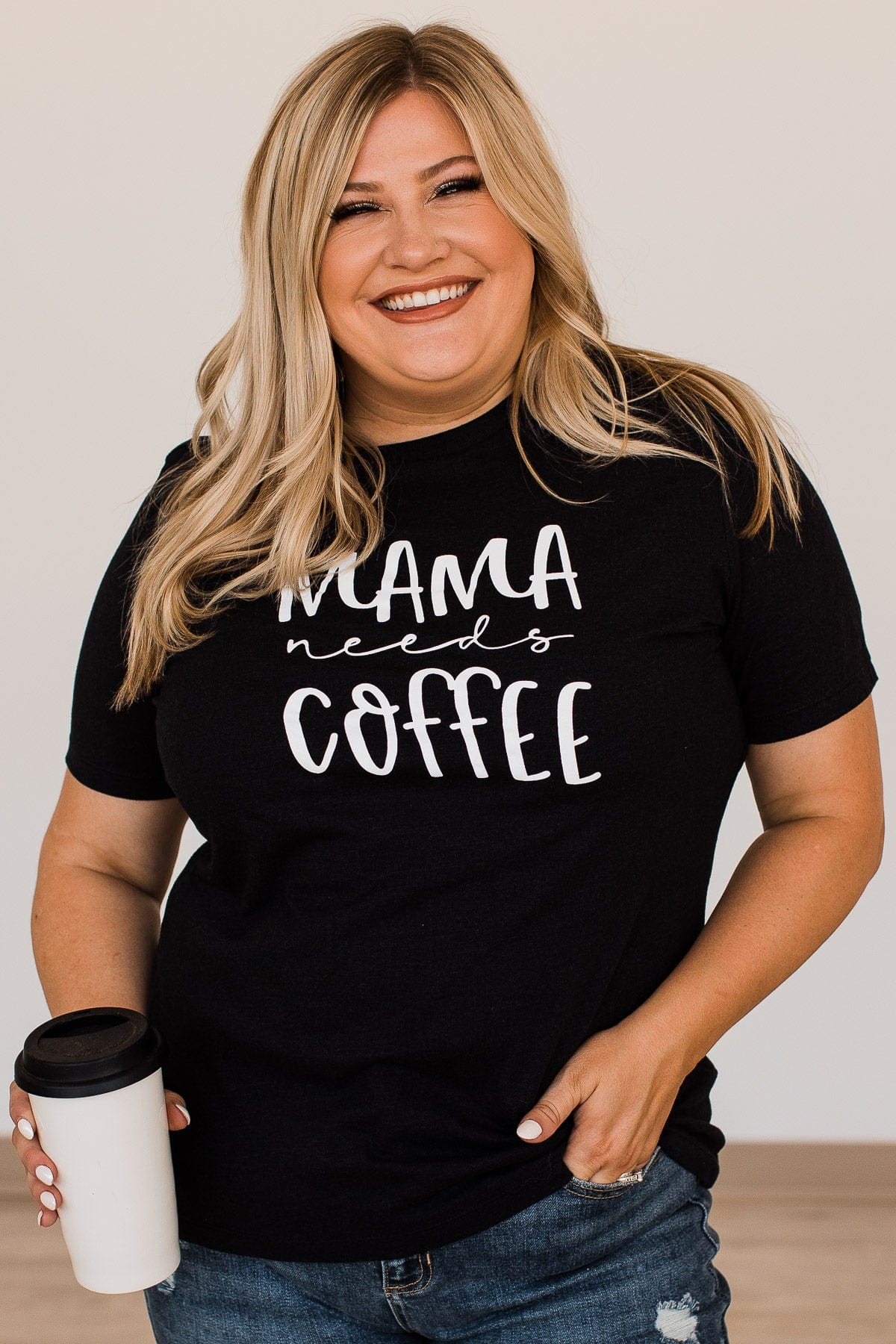 "Mama Needs Coffee" Graphic Tee- Black - Image 3