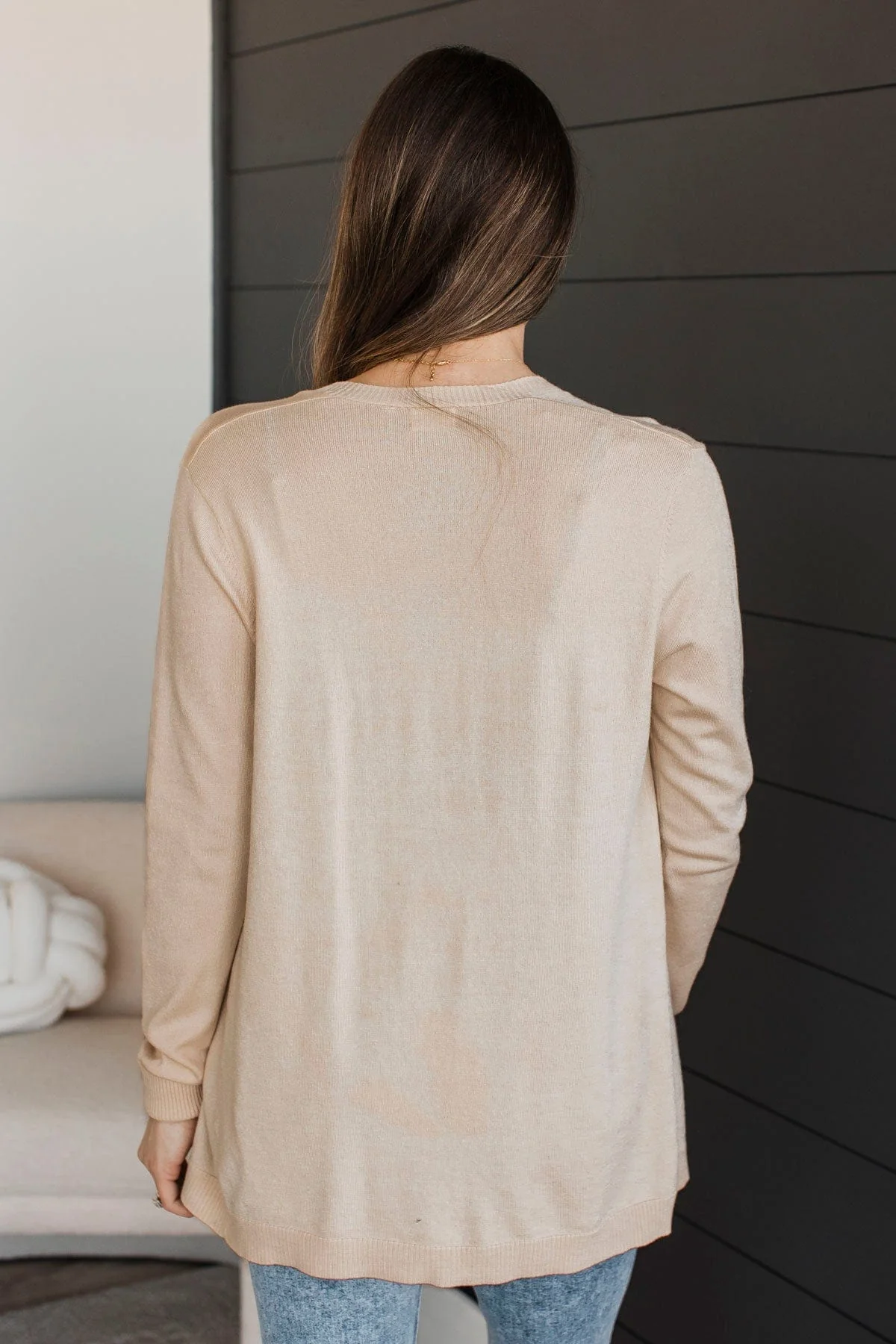 Many Reasons Lightweight Cardigan- Almond - Image 10