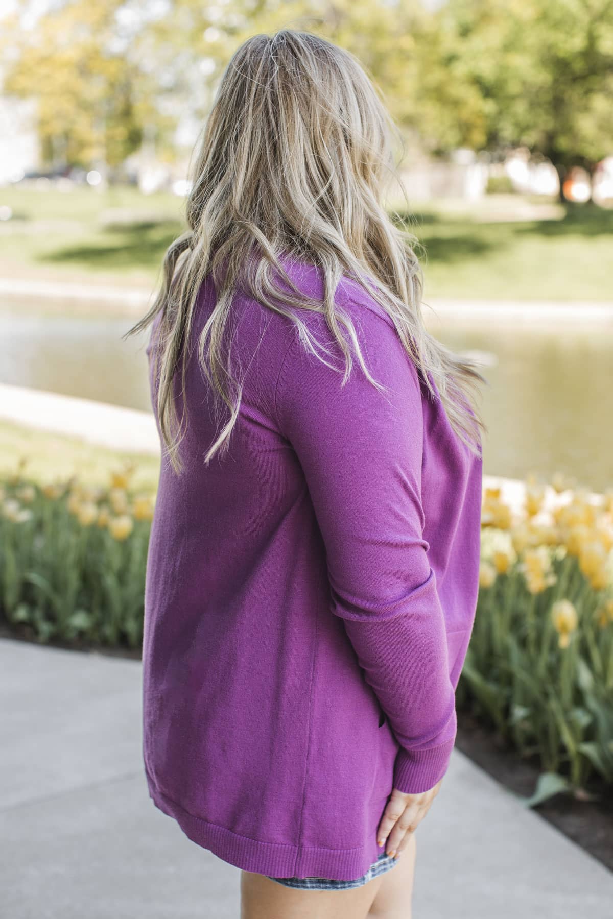 Many Reasons Lightweight Cardigan- Dark Orchid - Image 5