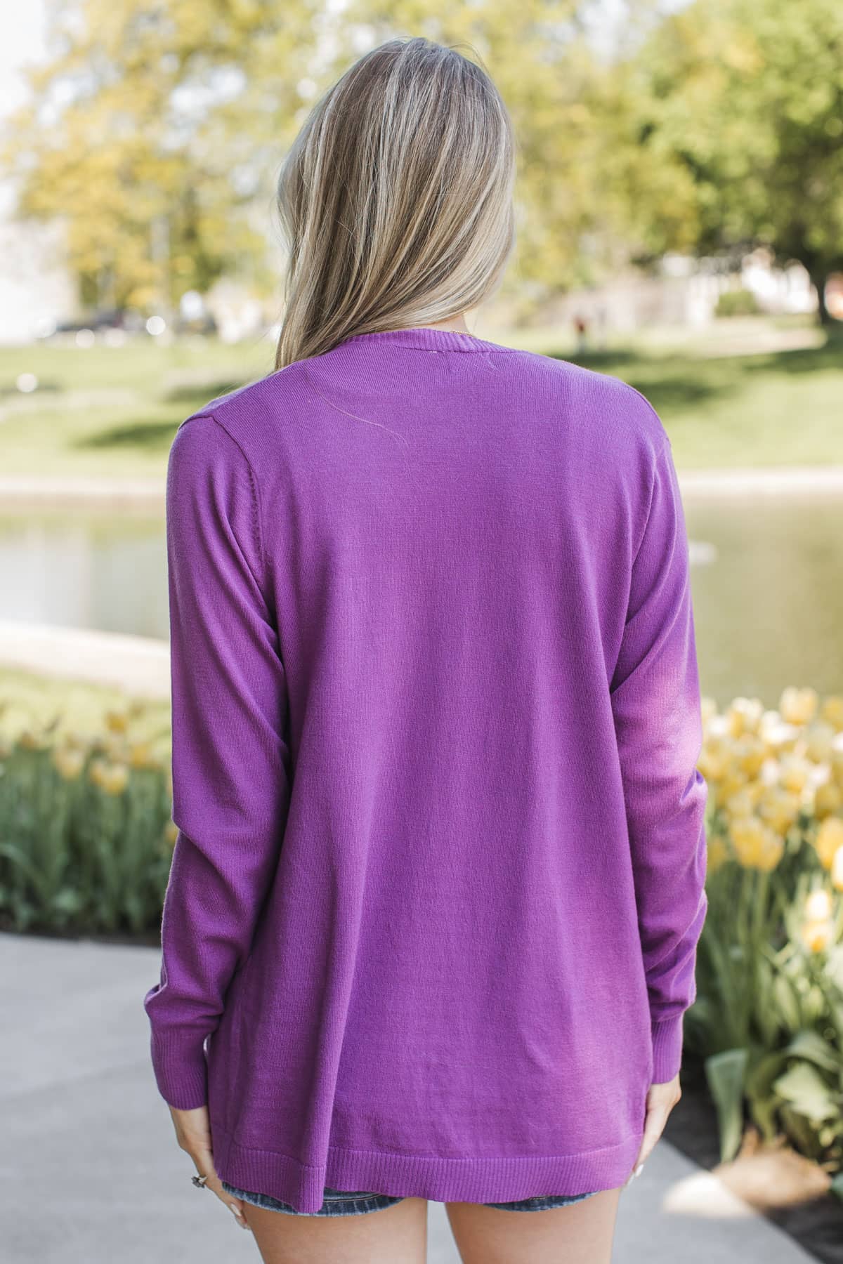 Many Reasons Lightweight Cardigan- Dark Orchid - Image 8