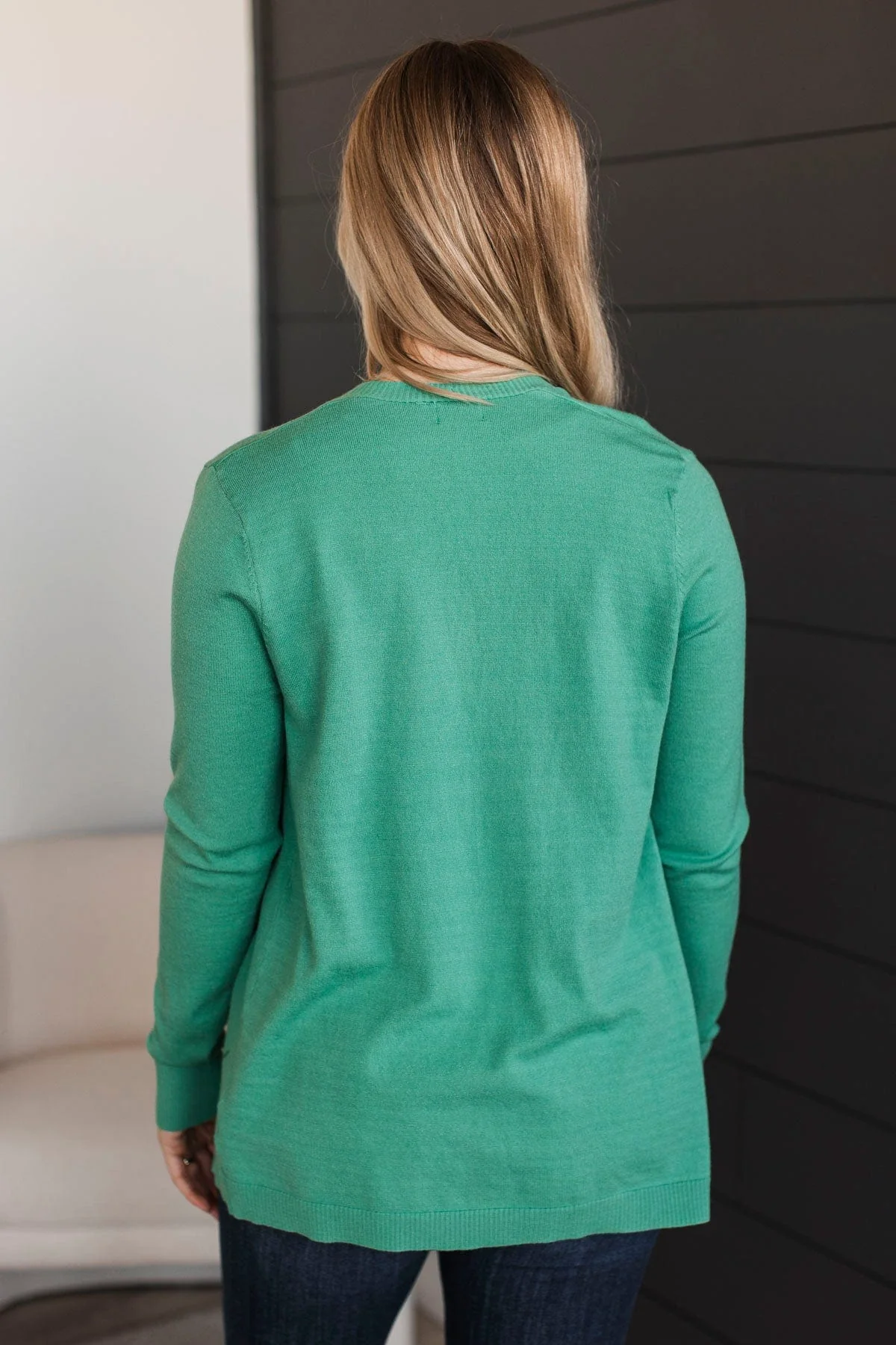 Many Reasons Lightweight Cardigan- Jade Green - Image 7