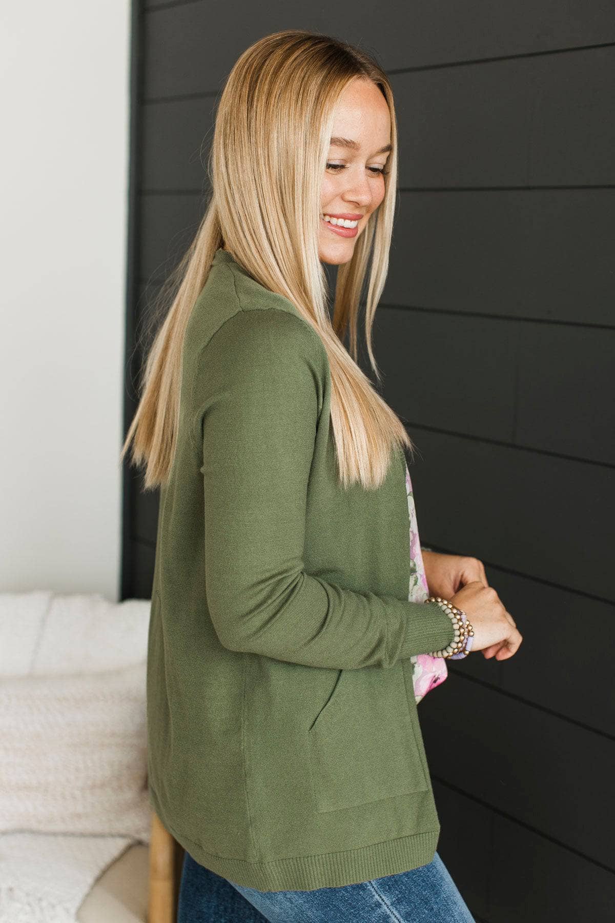 Many Reasons Lightweight Cardigan- Olive - Image 5