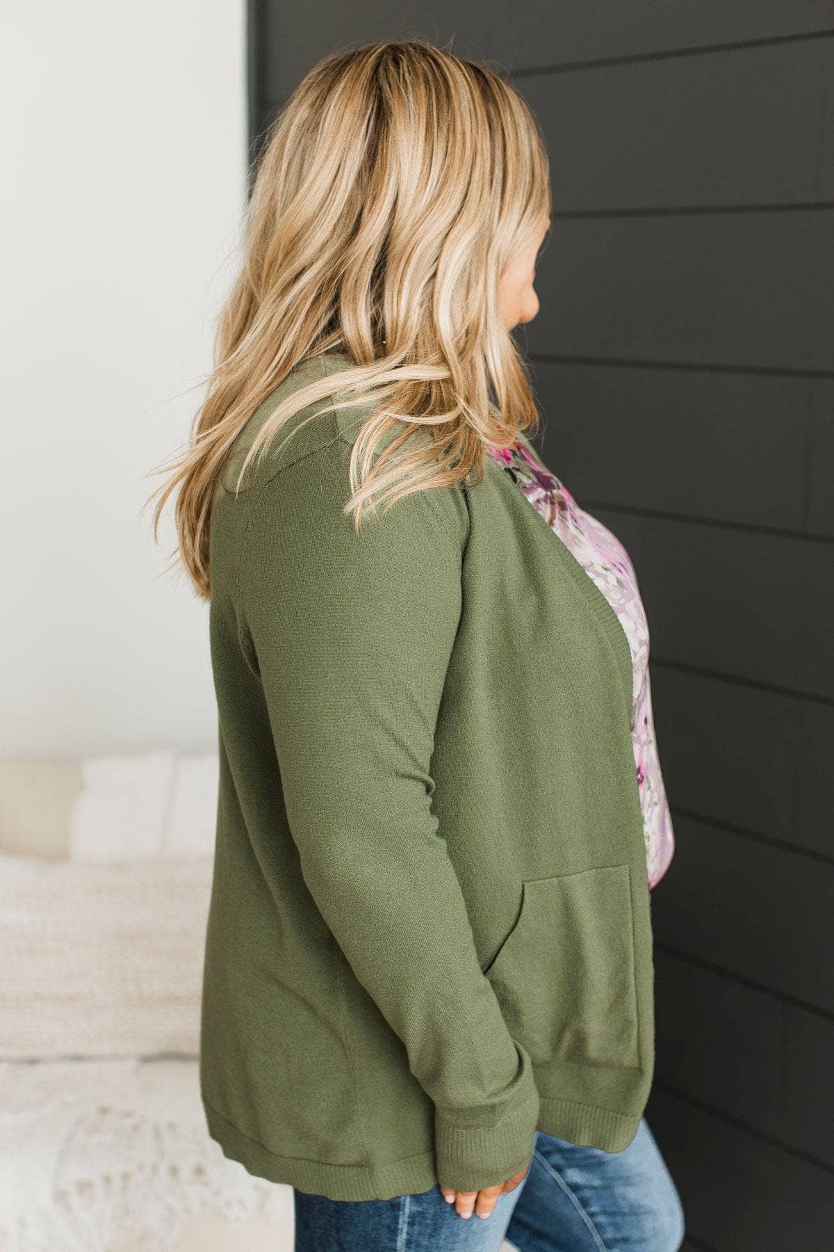 Many Reasons Lightweight Cardigan- Olive - Image 6