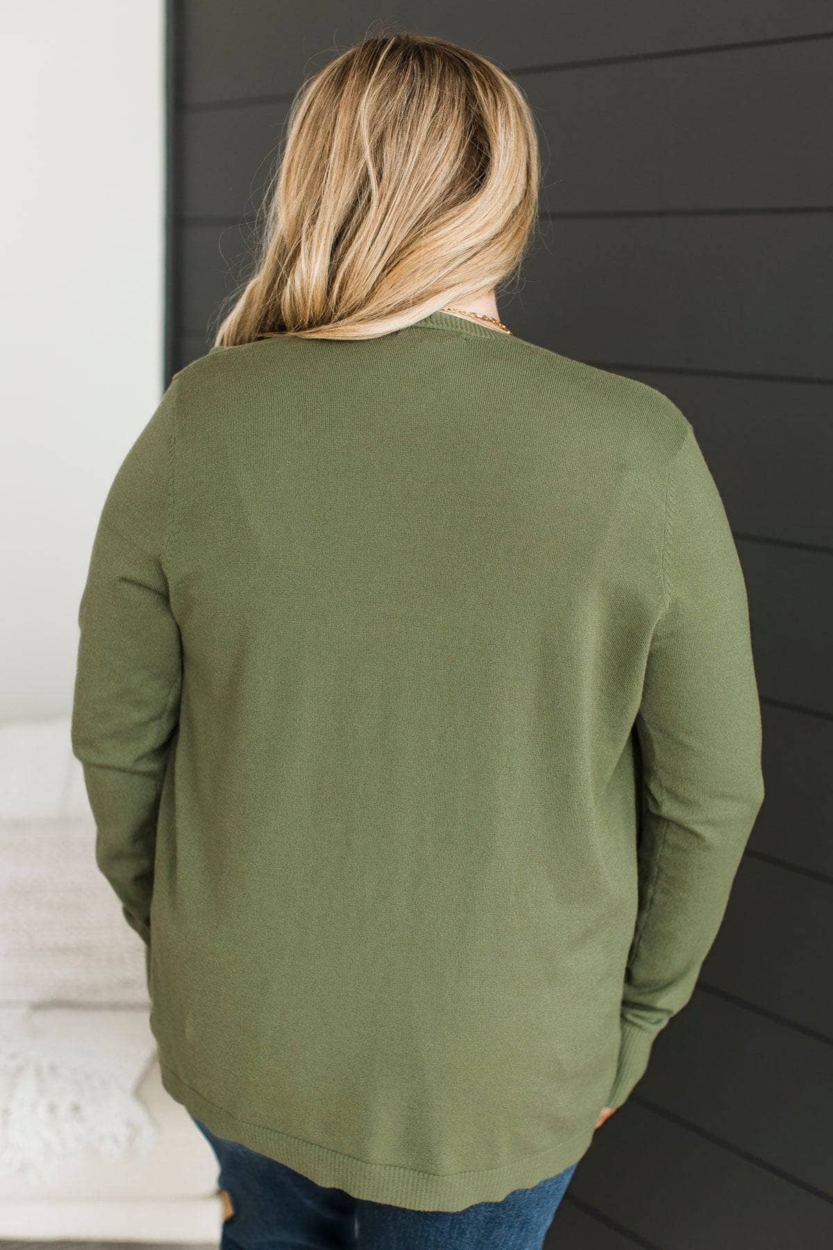 Many Reasons Lightweight Cardigan- Olive - Image 8