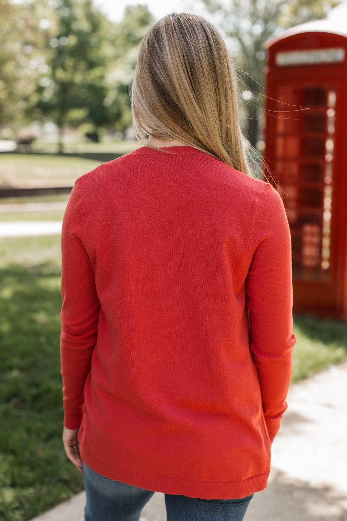 Many Reasons Lightweight Cardigan- Tomato - Image 7