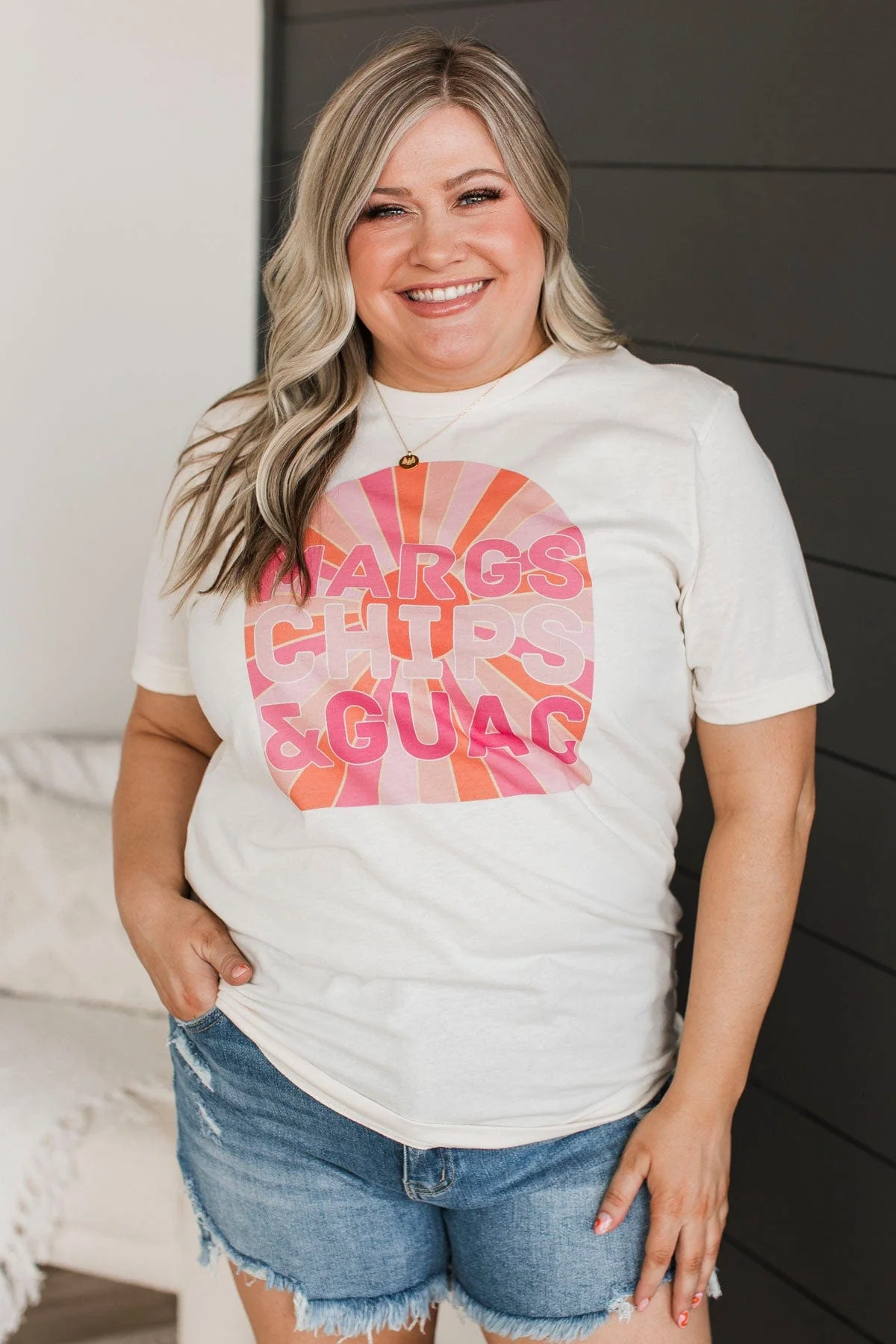 "Margs, Chips, & Guac" Graphic Tee- Cream - Image 2
