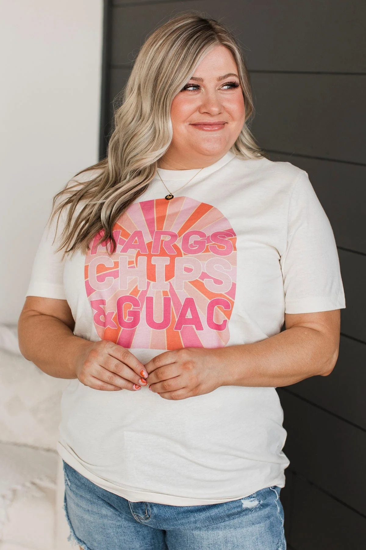 "Margs, Chips, & Guac" Graphic Tee- Cream - Image 4