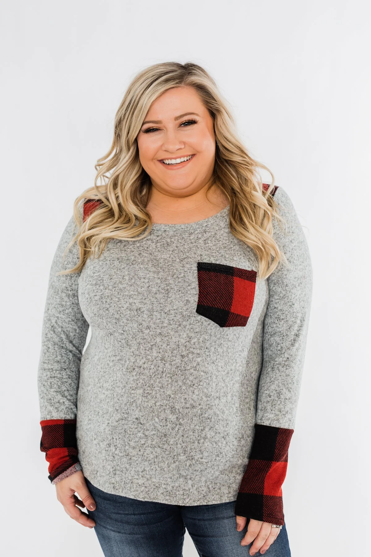 Matters To Me Pocket Top- Heather Grey - Image 3