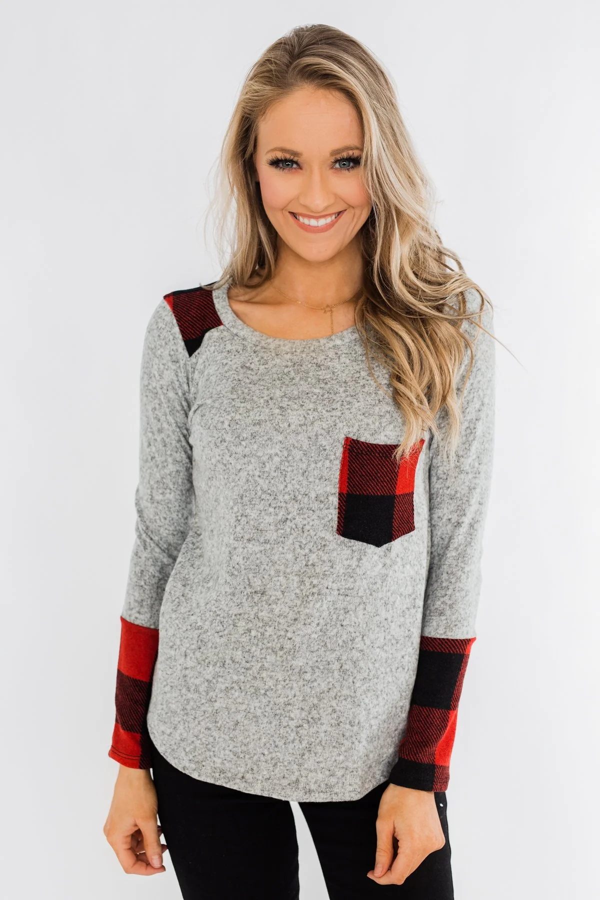 Matters To Me Pocket Top- Heather Grey - Image 6