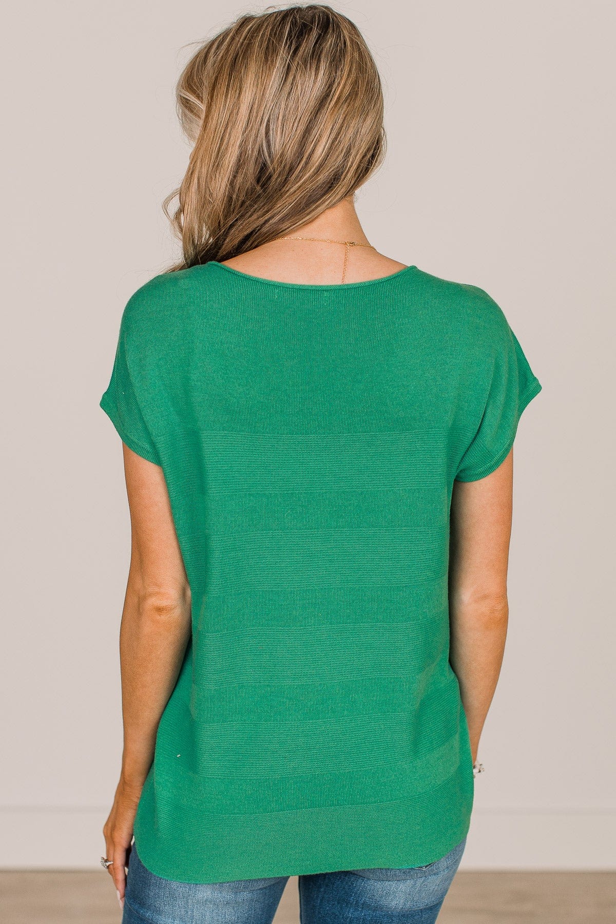 Maybe Today Knit Top- Emerald Green - Image 8
