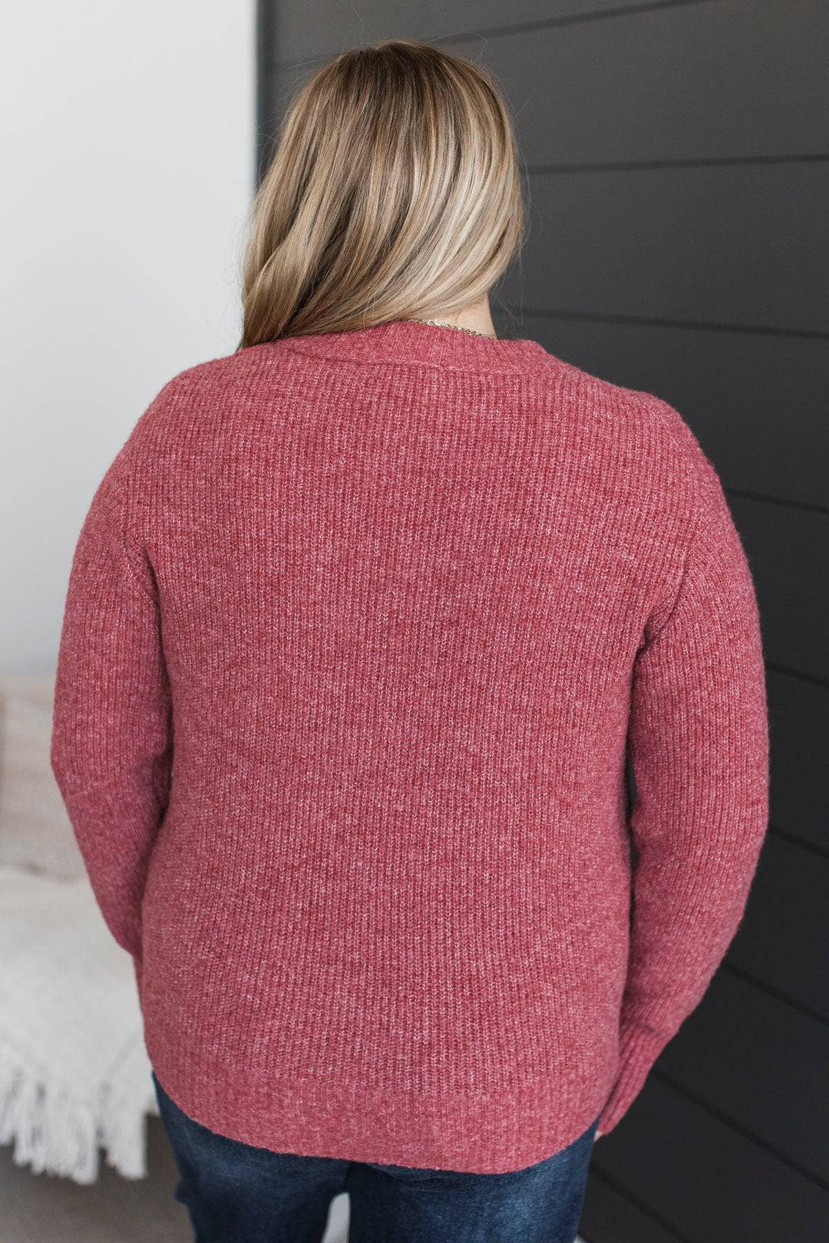 Maybe You're Right Knit Sweater- Berry - Image 7