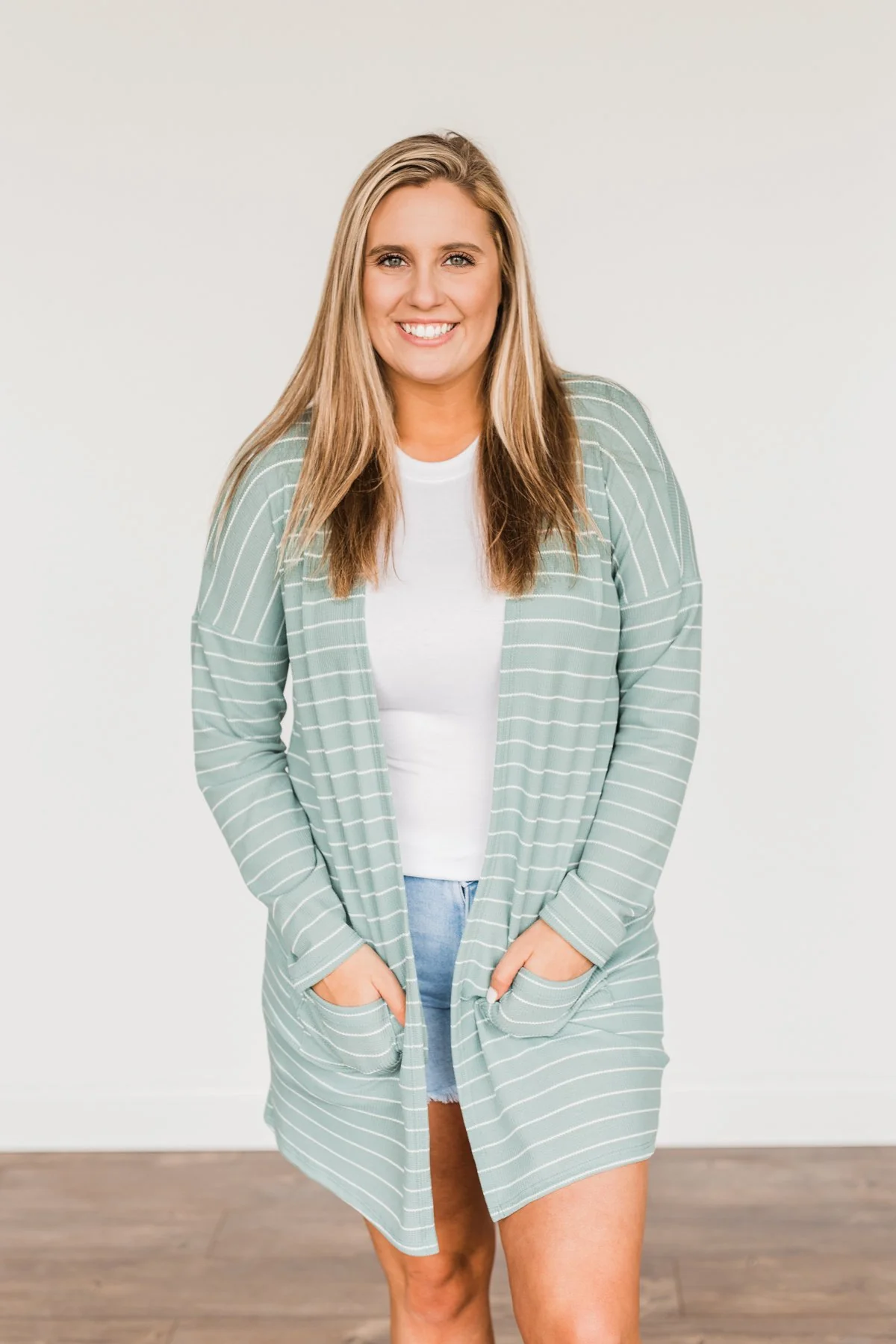 Meaningful Moments Striped Cardigan- Dusty Teal - Image 12