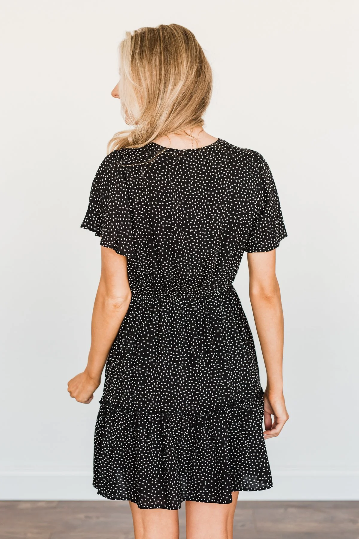 Meant For Me Spotted Dress- Black - Image 9
