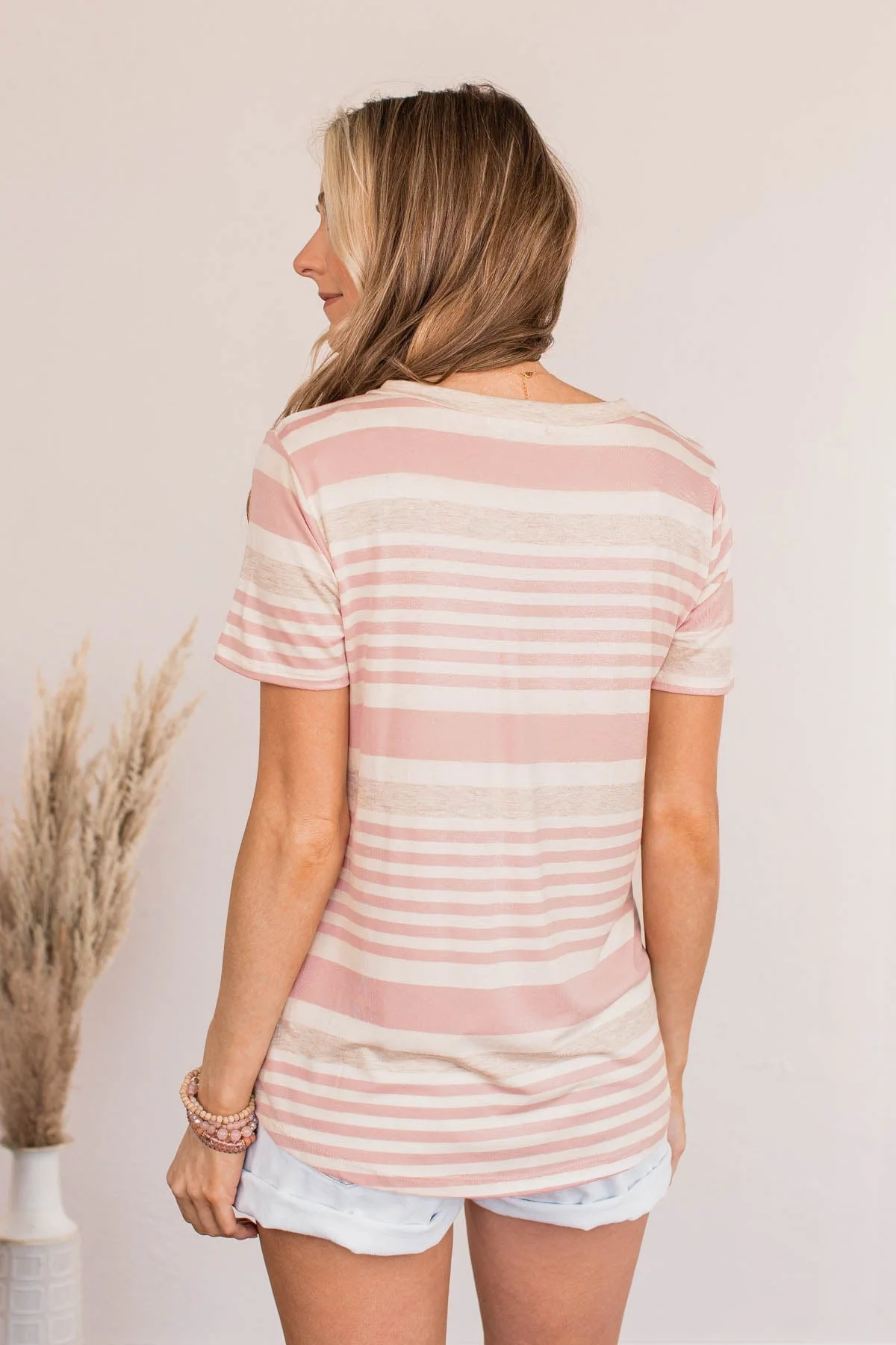 Meant For You Striped Top- Blush - Image 7