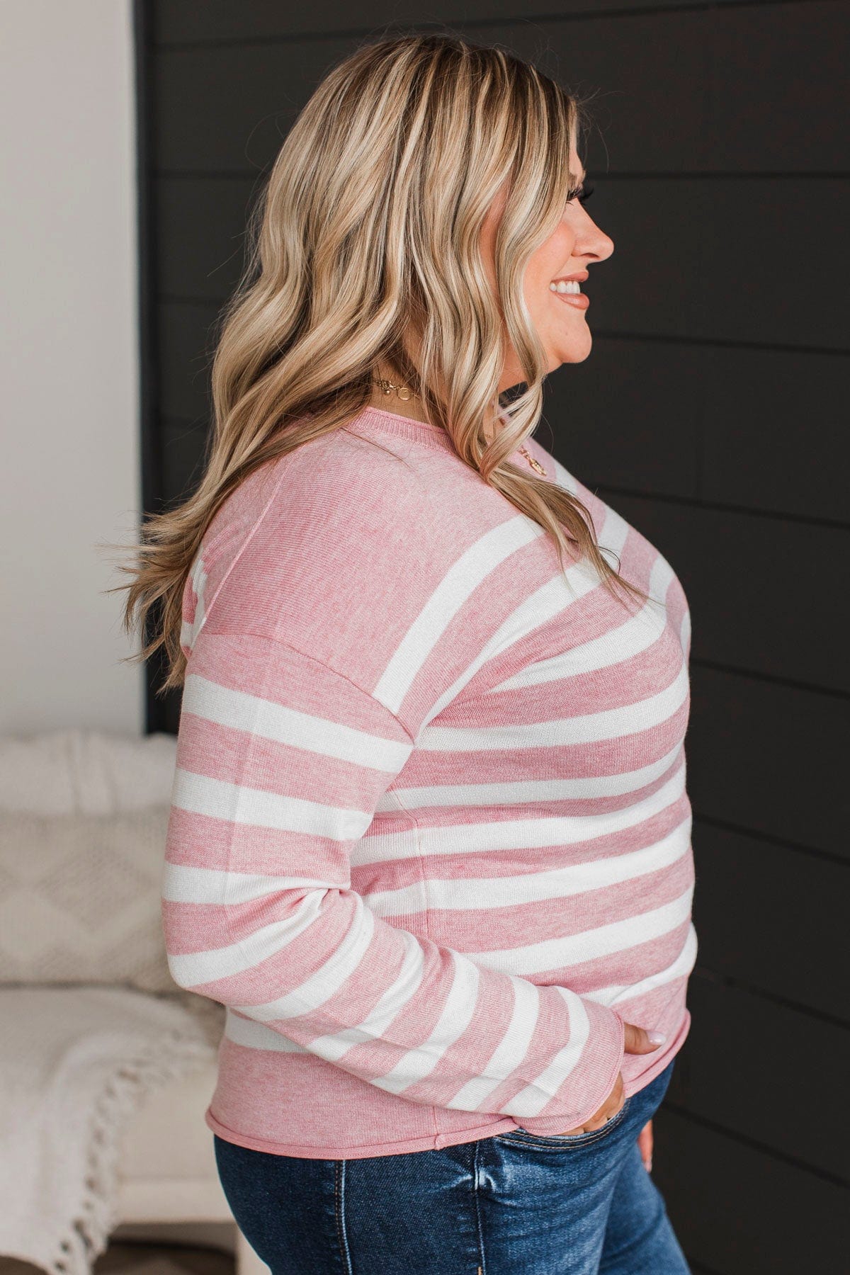 Meant To Mesmerize Striped Sweater- Pink - Image 6