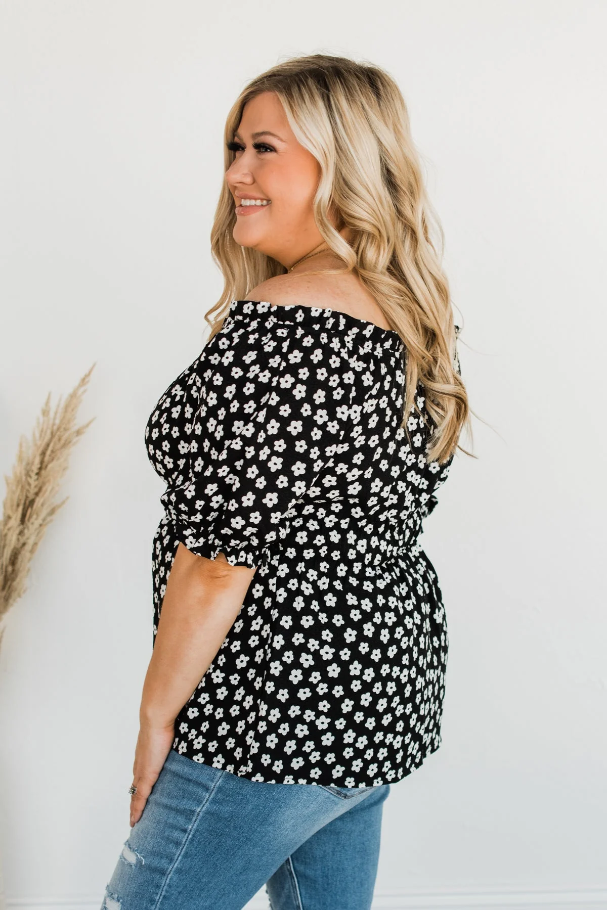 Meet Again Someday Floral Babydoll Blouse- Black - Image 10