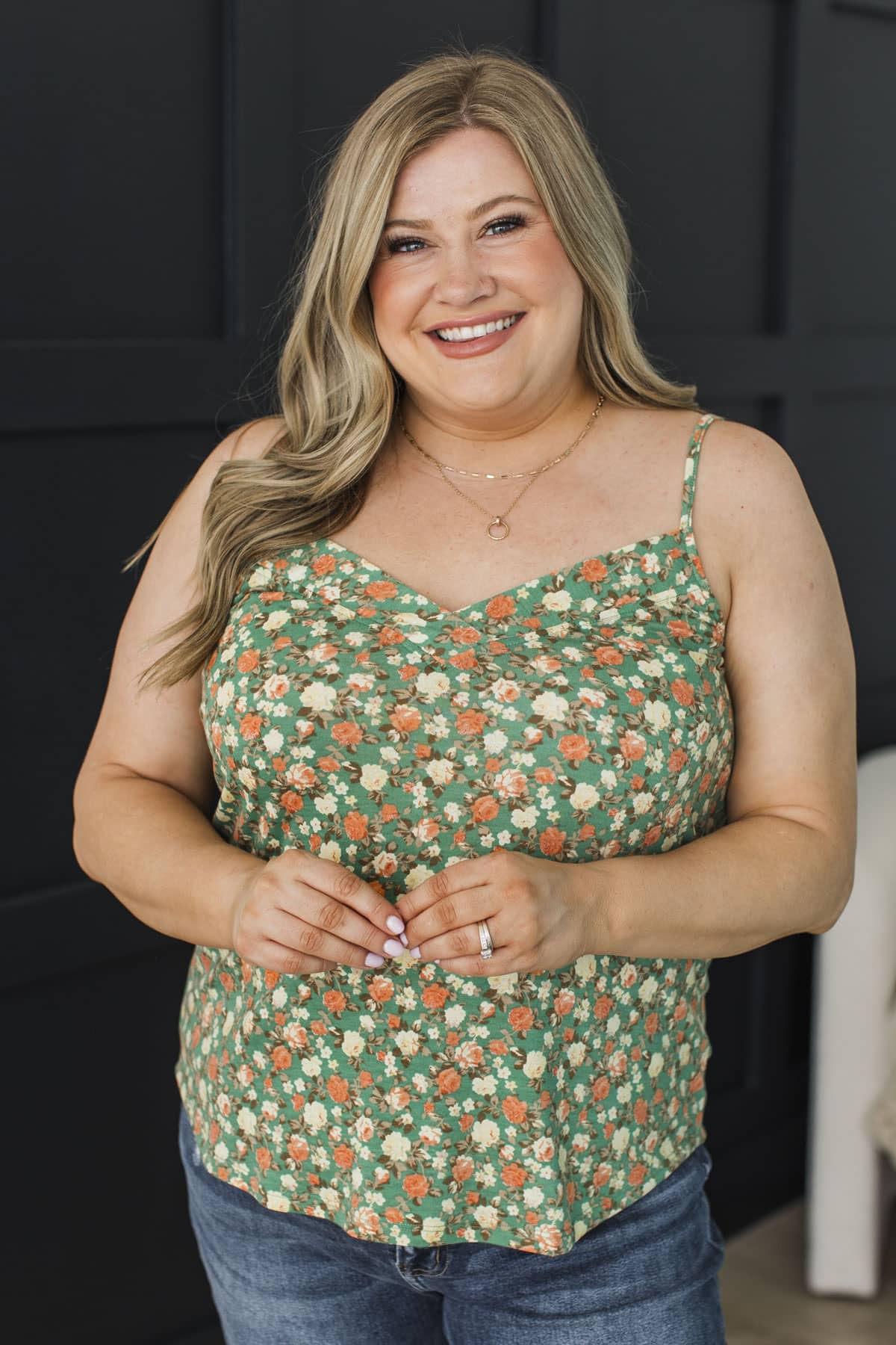 Meet For Brunch Floral Tank Top- Green - Image 2