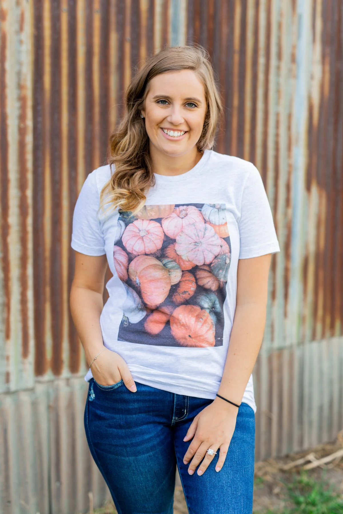 Meet Me At The Pumpkin Patch Graphic Tee- Heather Grey - Image 3