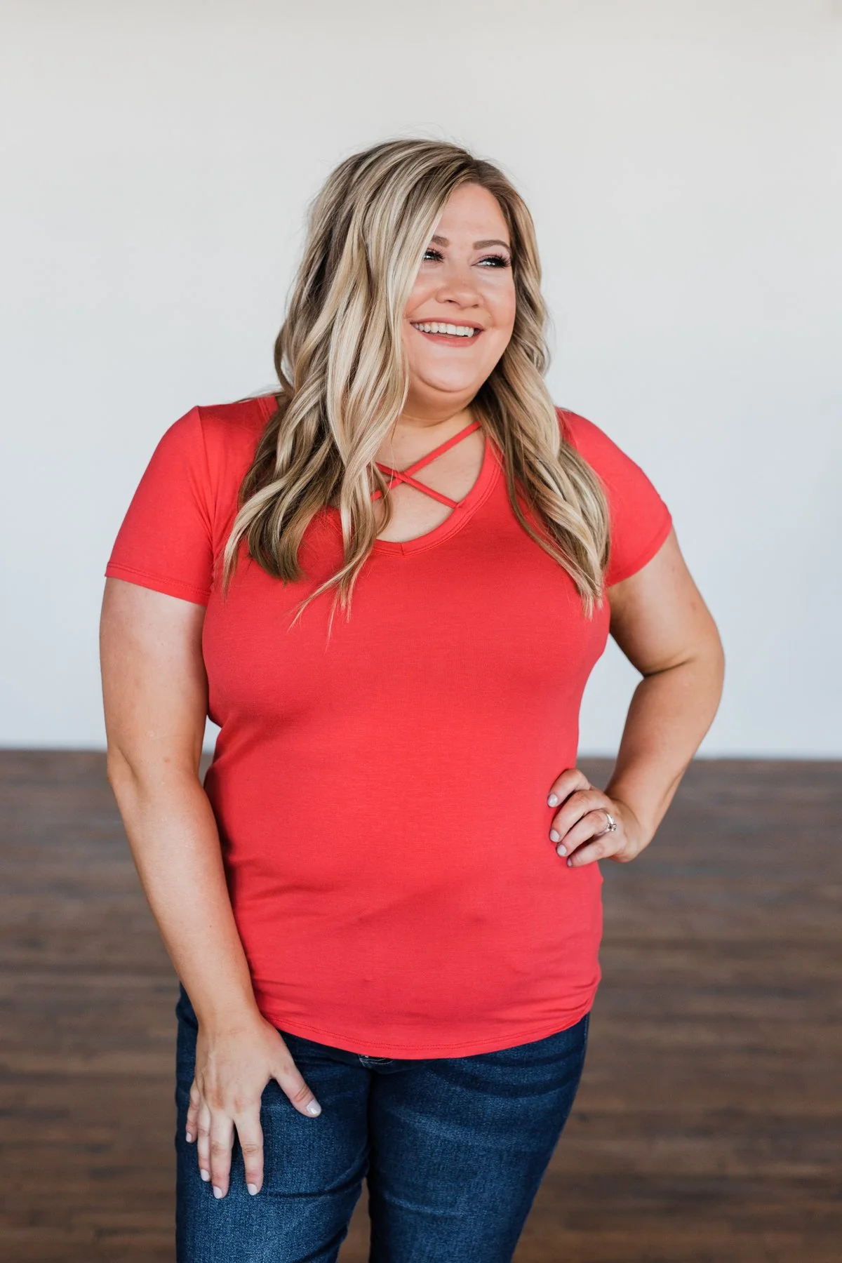 Meet Me Here Short Sleeve Top- Dark Coral - Image 5