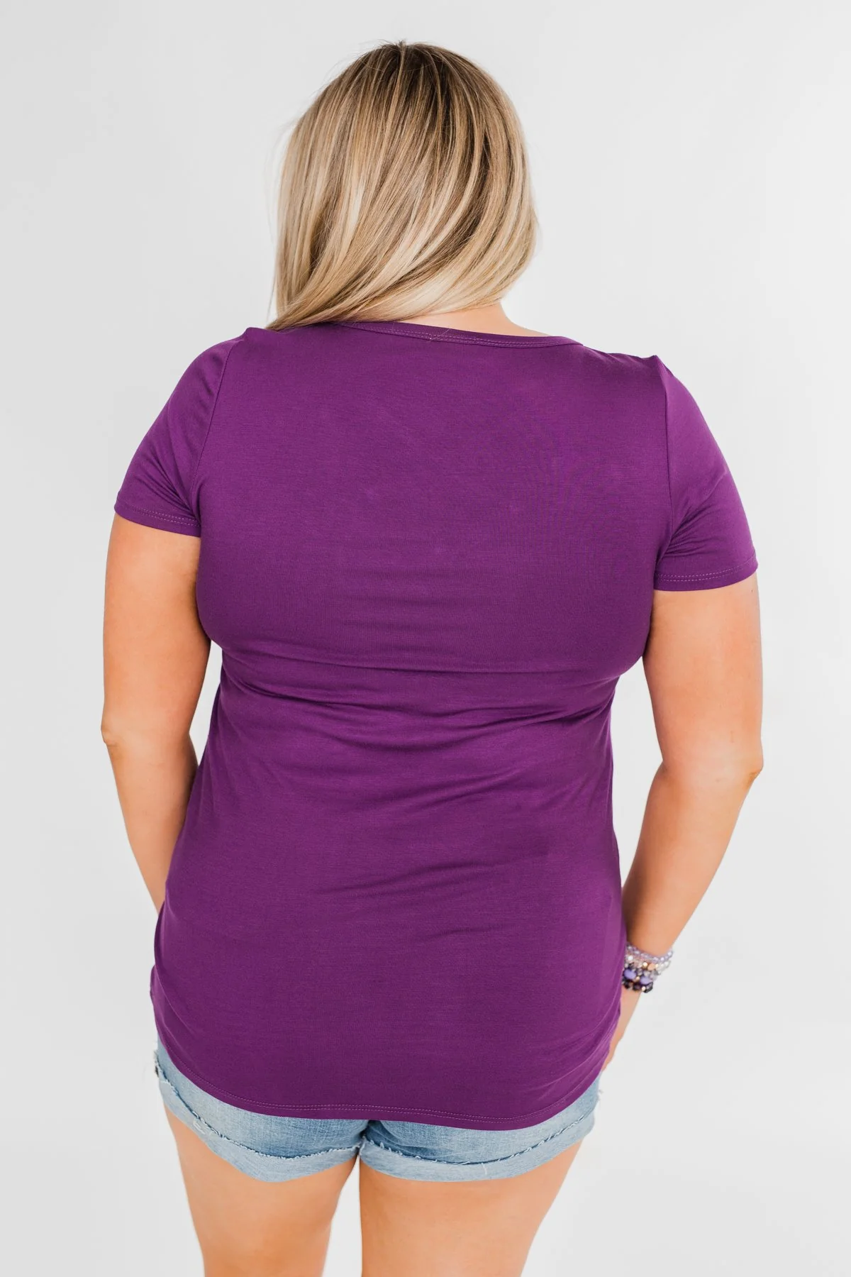 Meet Me Here Short Sleeve Top- Purple - Image 8