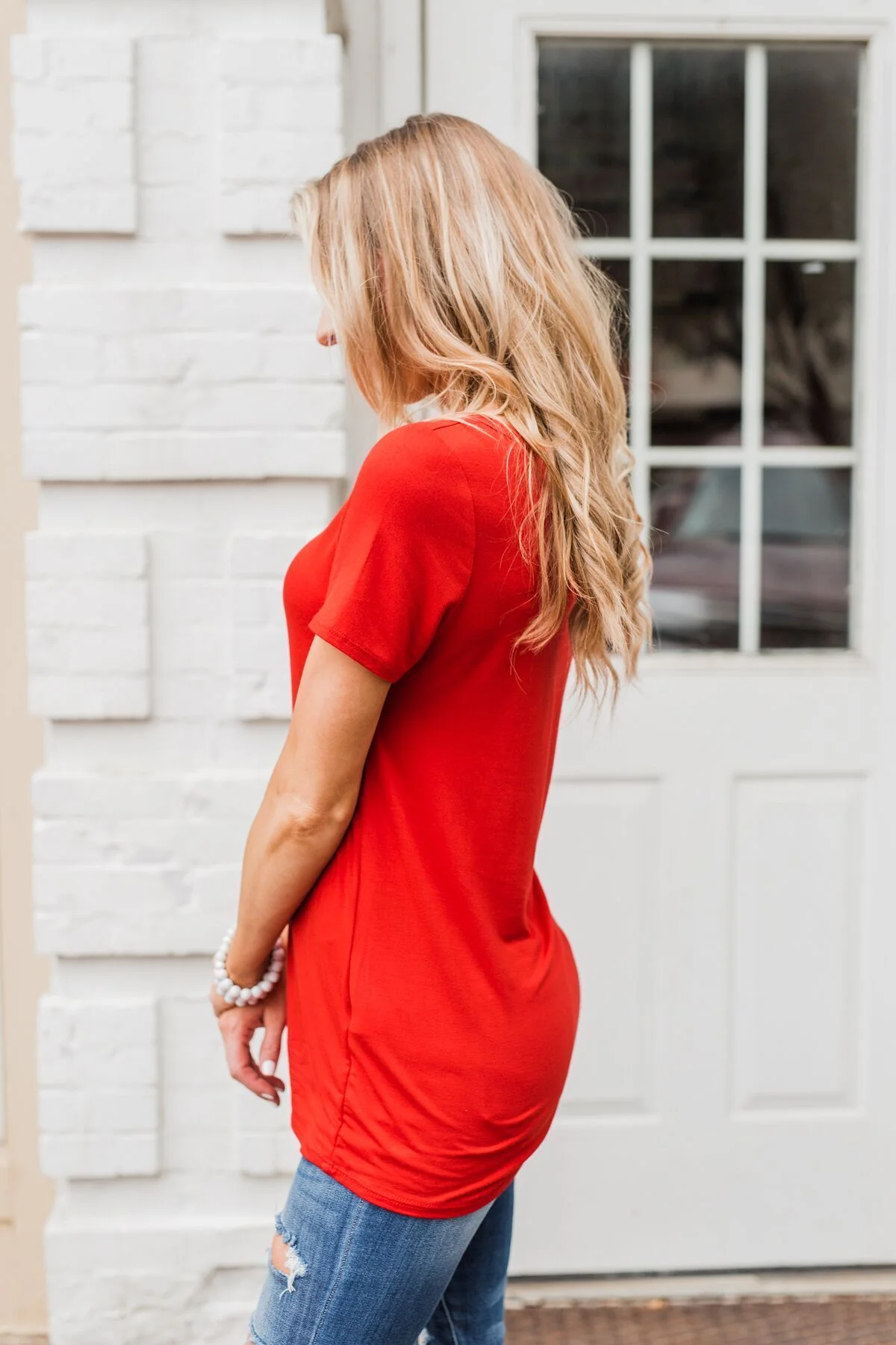 Meet Me Here Short Sleeve Top- Scarlet Red - Image 11