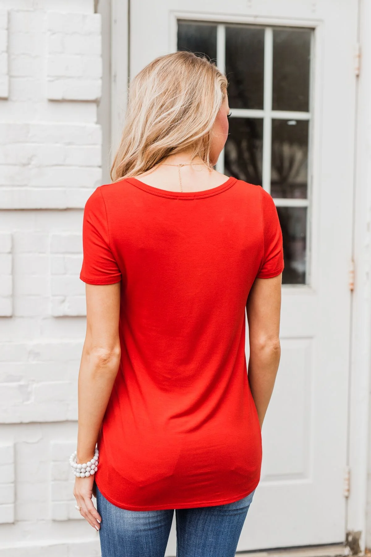 Meet Me Here Short Sleeve Top- Scarlet Red - Image 12