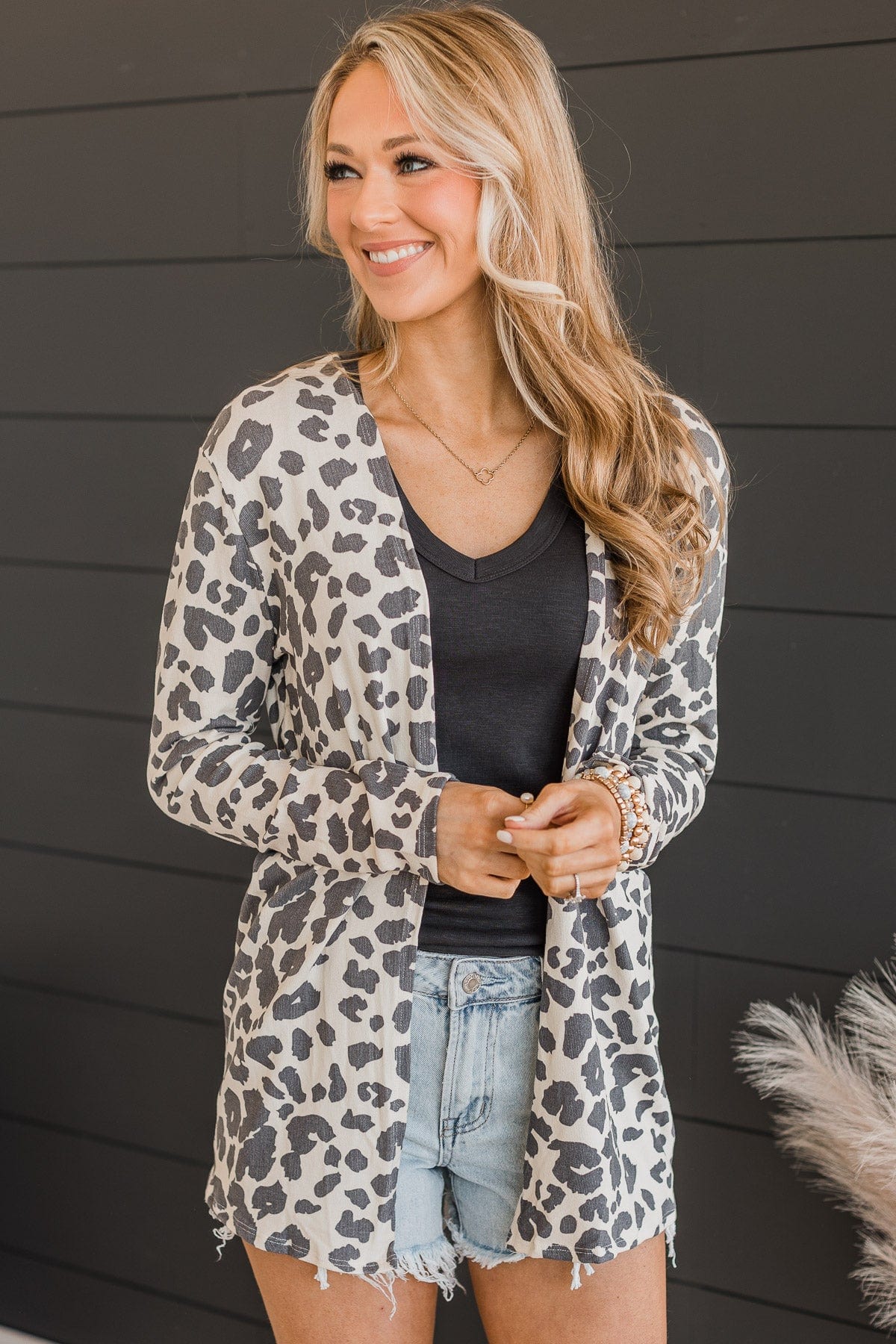 Memorable Love Leopard Print Cardigan- Cream