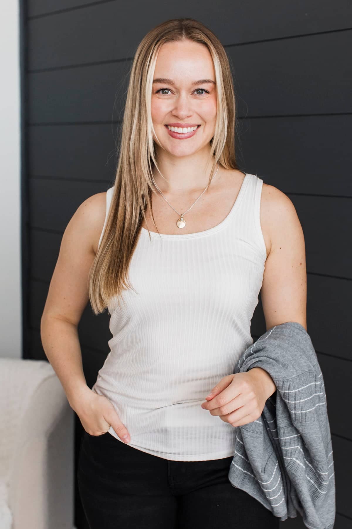 Memories Made Ribbed Tank Top- Ivory