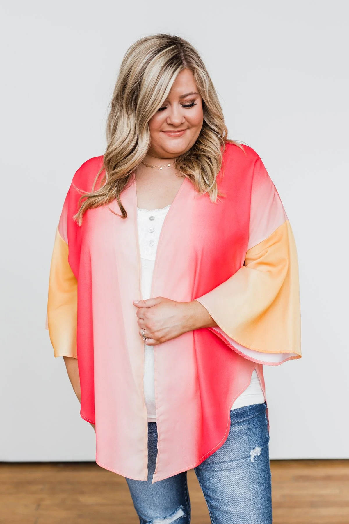 Memories Of Us Colorful Kimono- Orange & Pink - Image 7